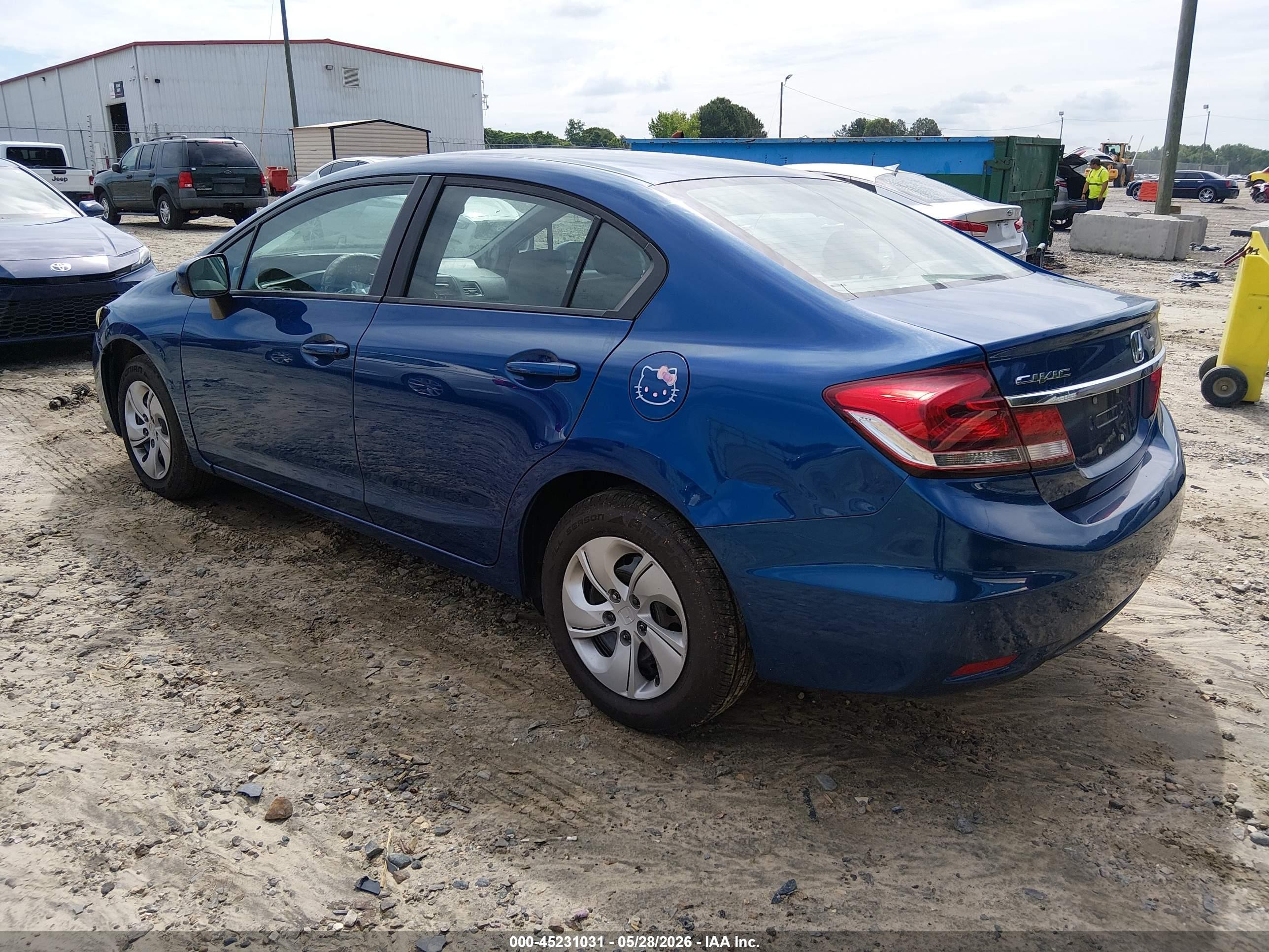 2014 Honda Civic Lx Blue vin: 19XFB2F57EE263328