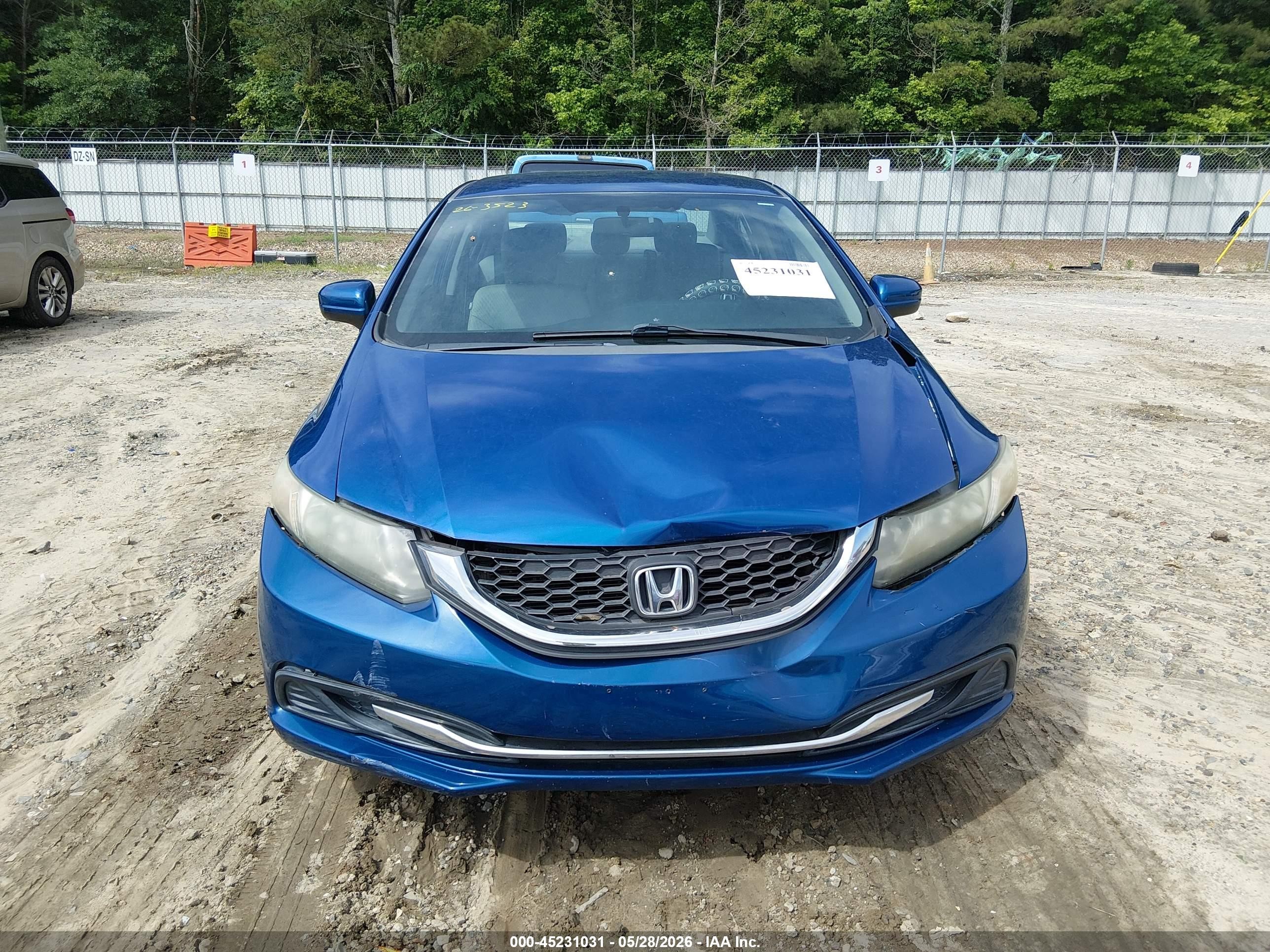 2014 Honda Civic Lx Blue vin: 19XFB2F57EE263328