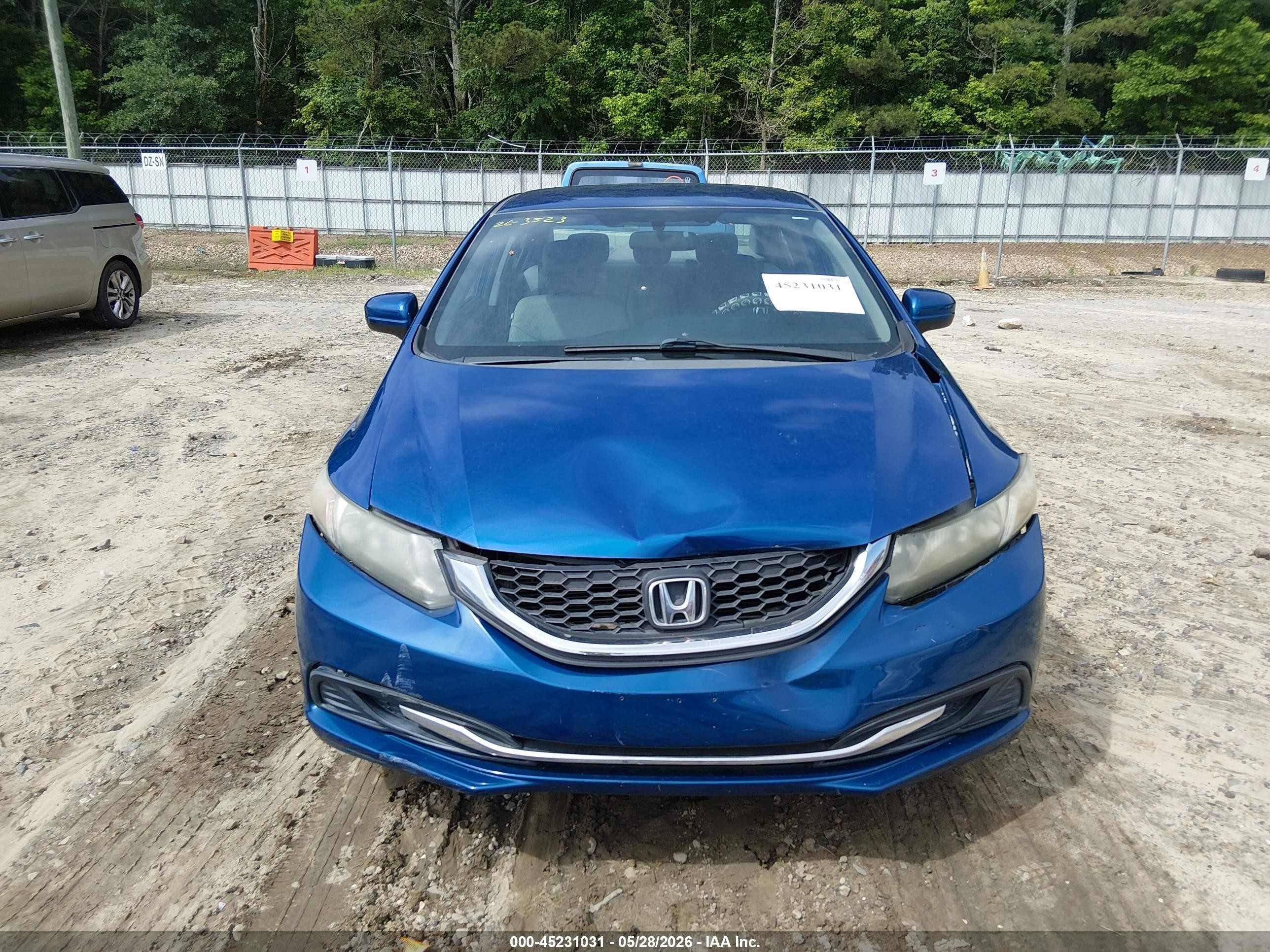 2014 Honda Civic Lx Blue vin: 19XFB2F57EE263328