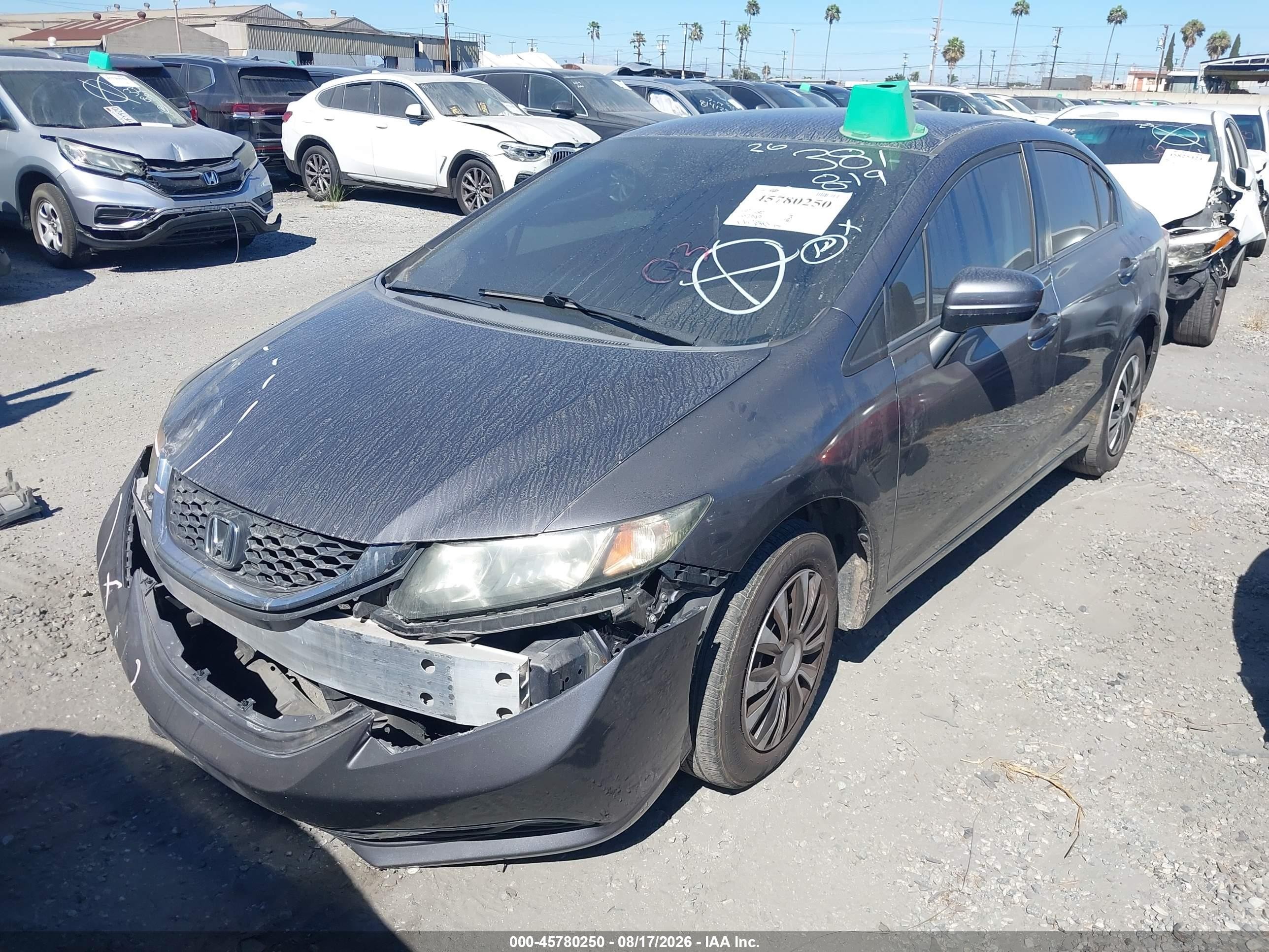2014 Honda Civic Lx Gray vin: 19XFB2F57EE266018