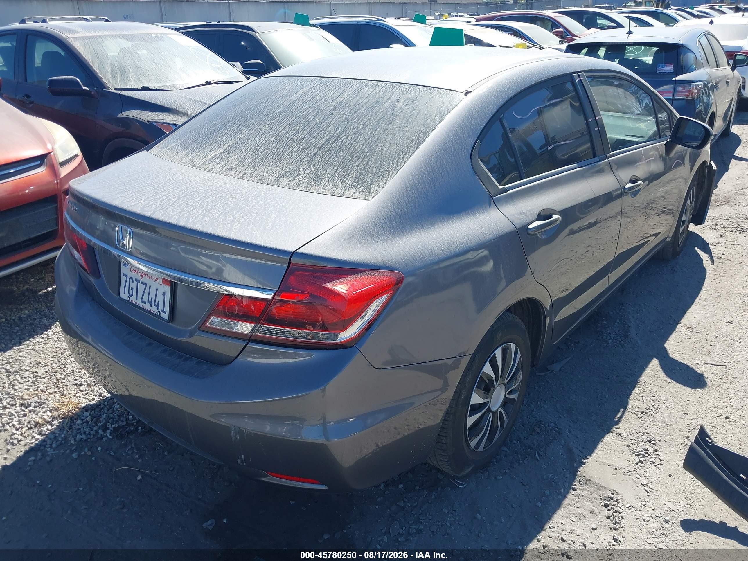 2014 Honda Civic Lx Gray vin: 19XFB2F57EE266018