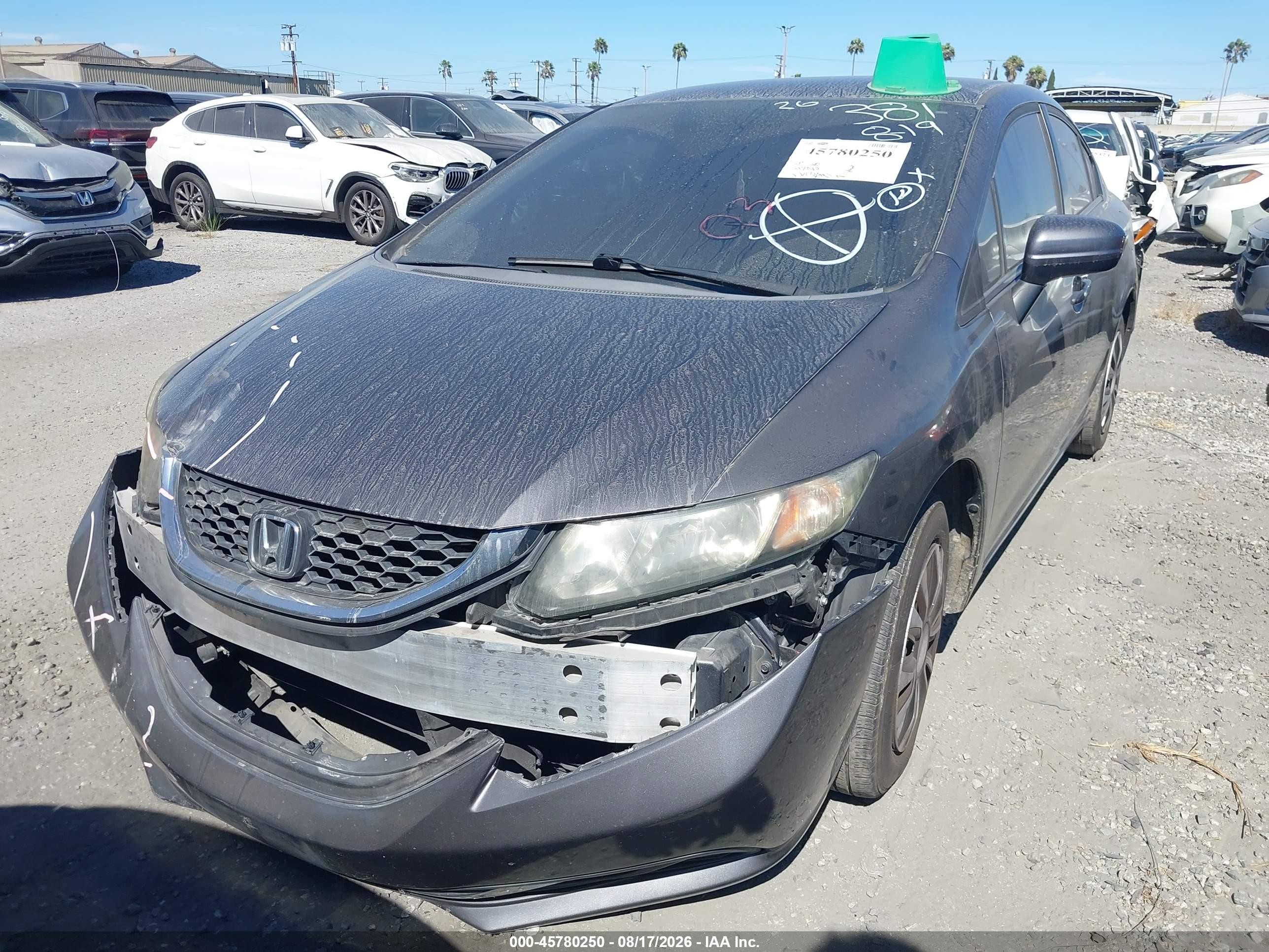 2014 Honda Civic Lx Gray vin: 19XFB2F57EE266018