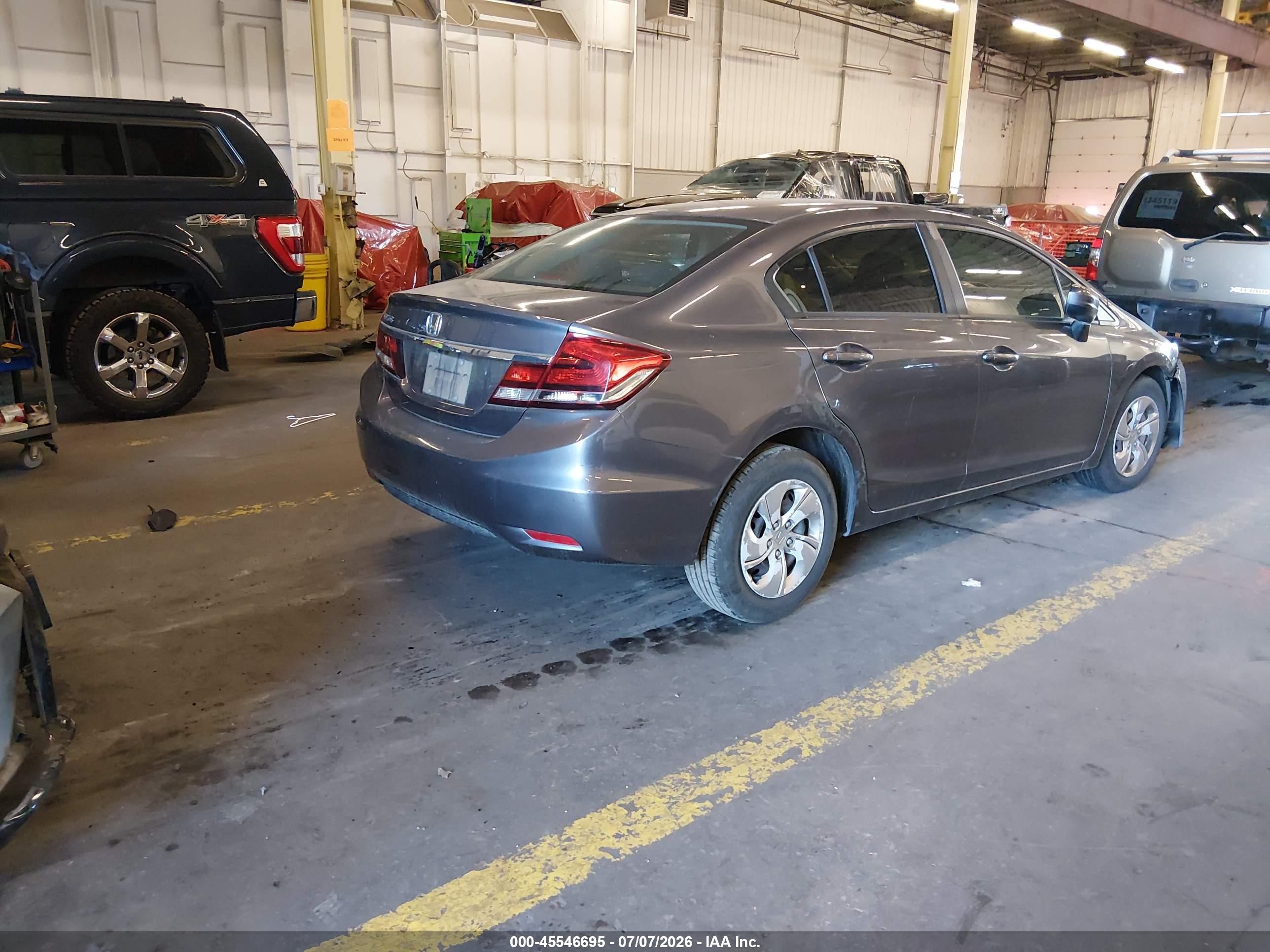 2014 Honda Civic Lx Серый vin: 19XFB2F57EE266360