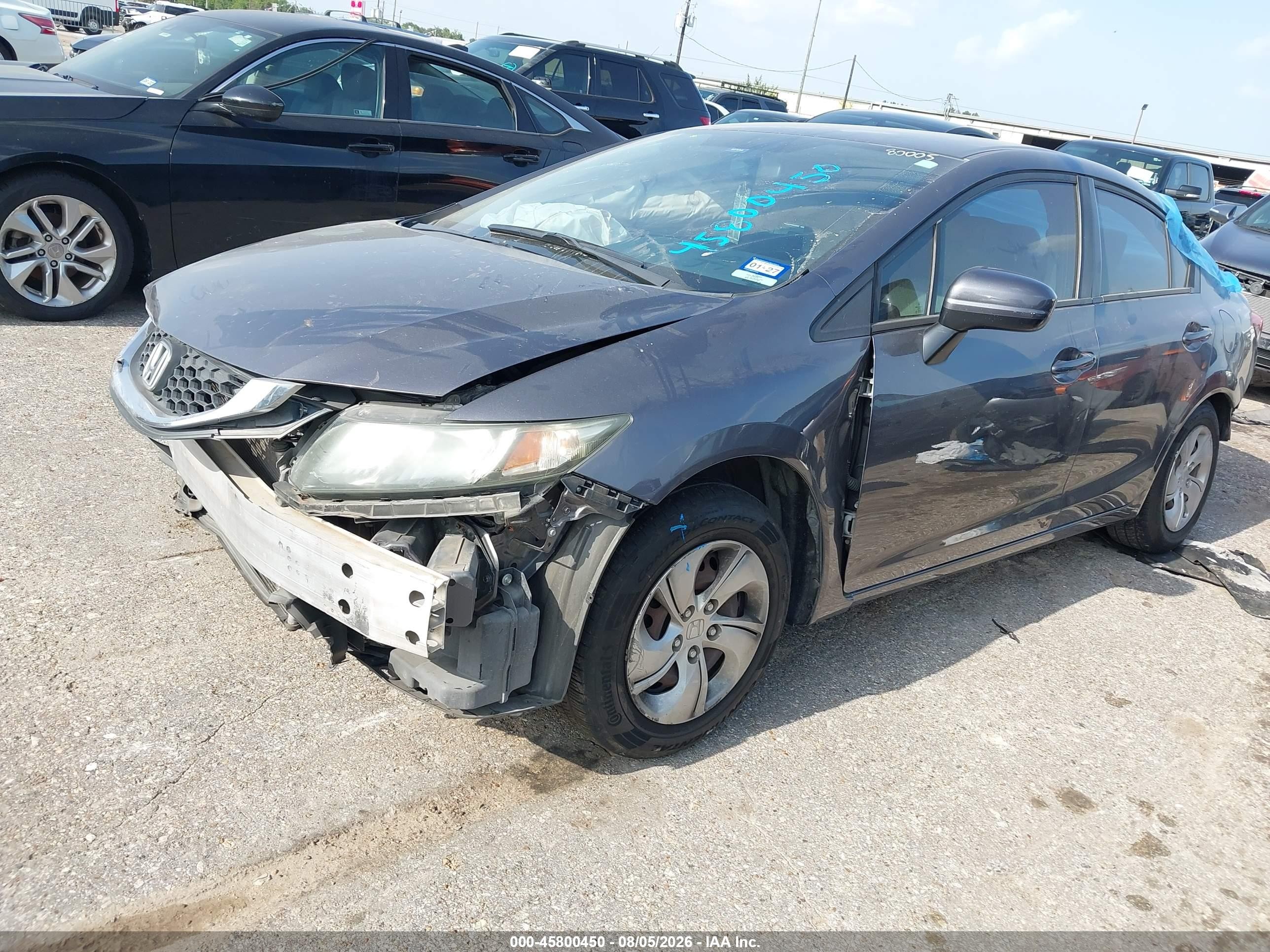 2015 Honda Civic Lx Gray vin: 19XFB2F57FE000869