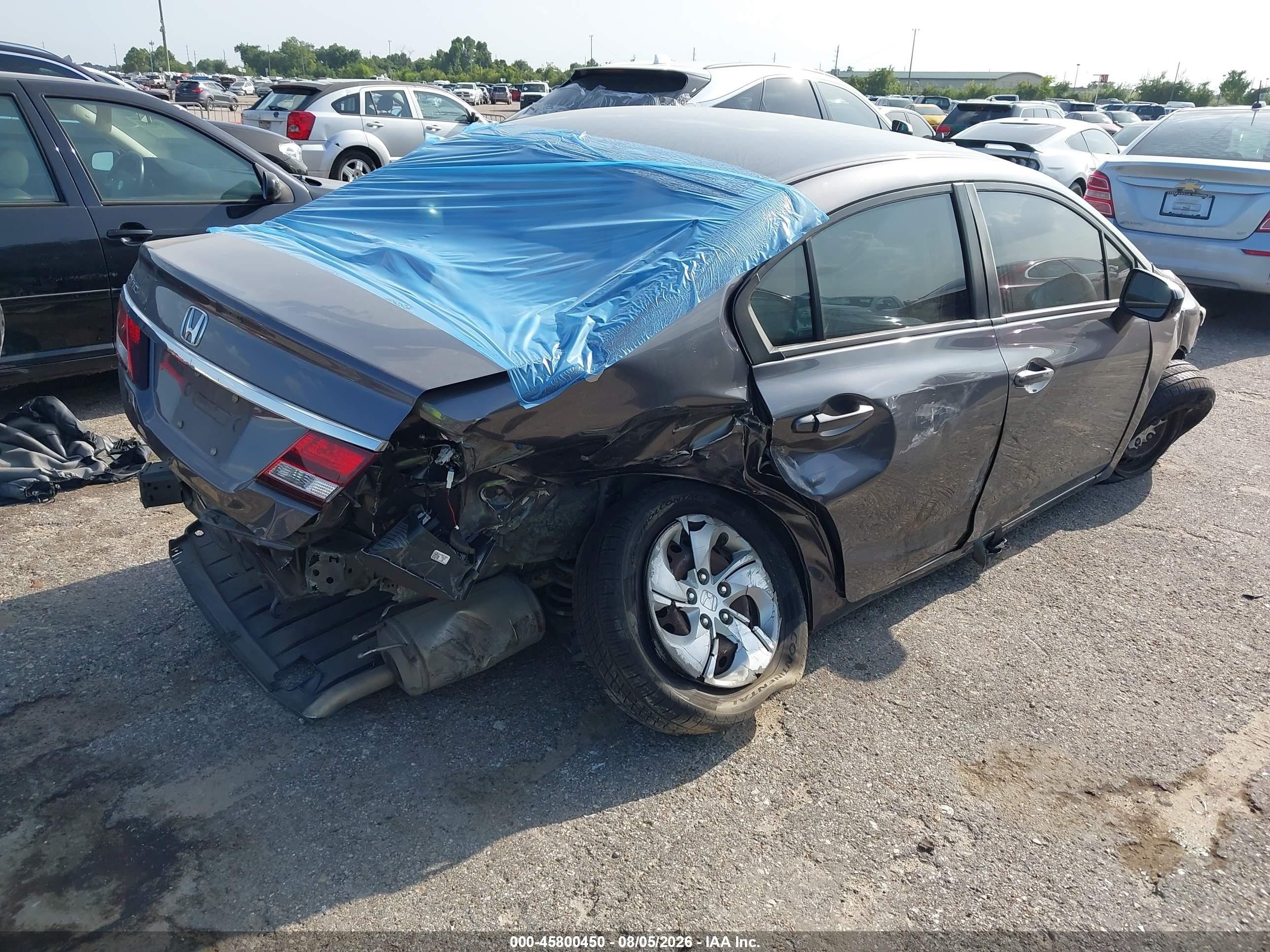 2015 Honda Civic Lx Gray vin: 19XFB2F57FE000869