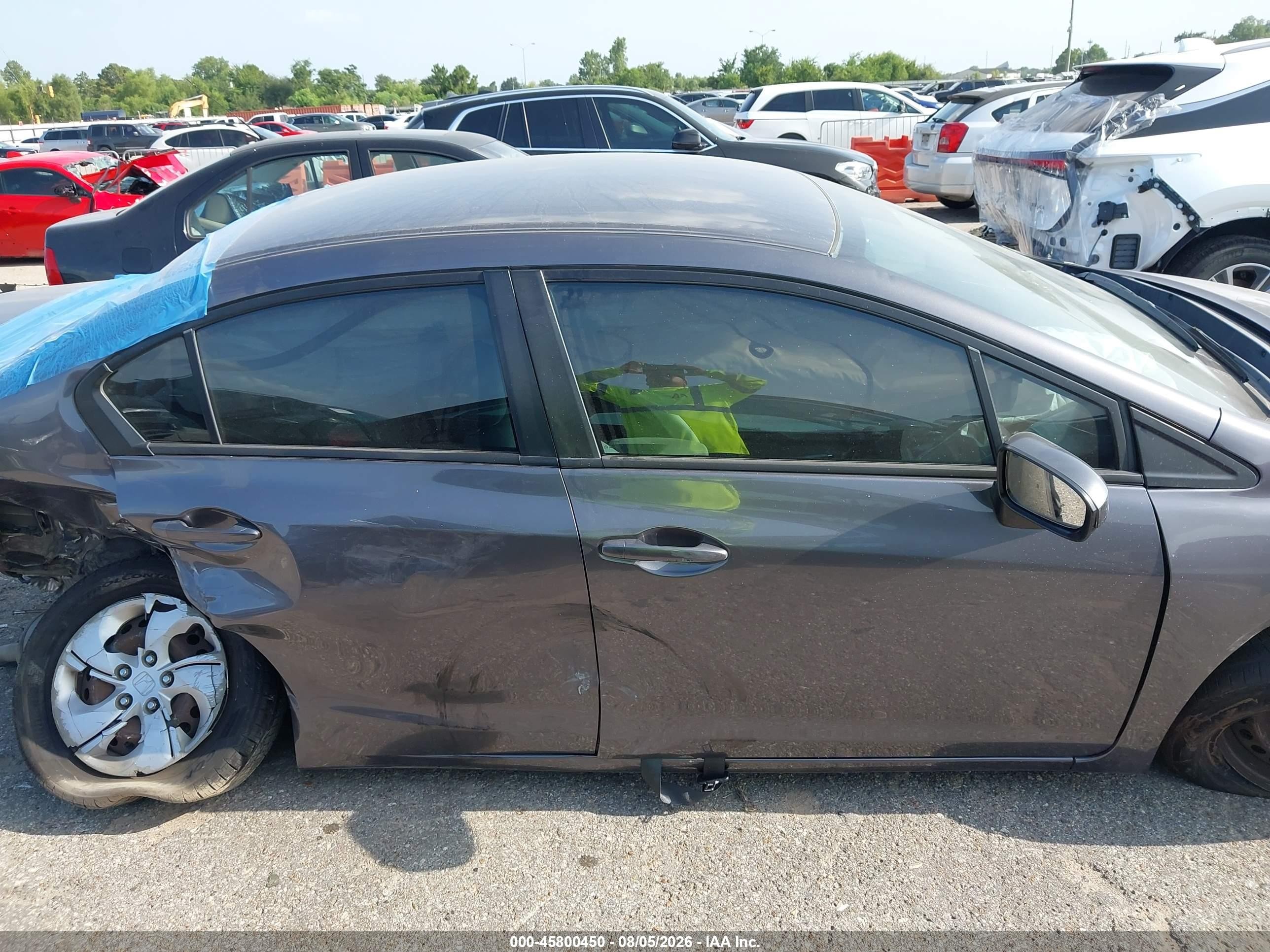 2015 Honda Civic Lx Gray vin: 19XFB2F57FE000869