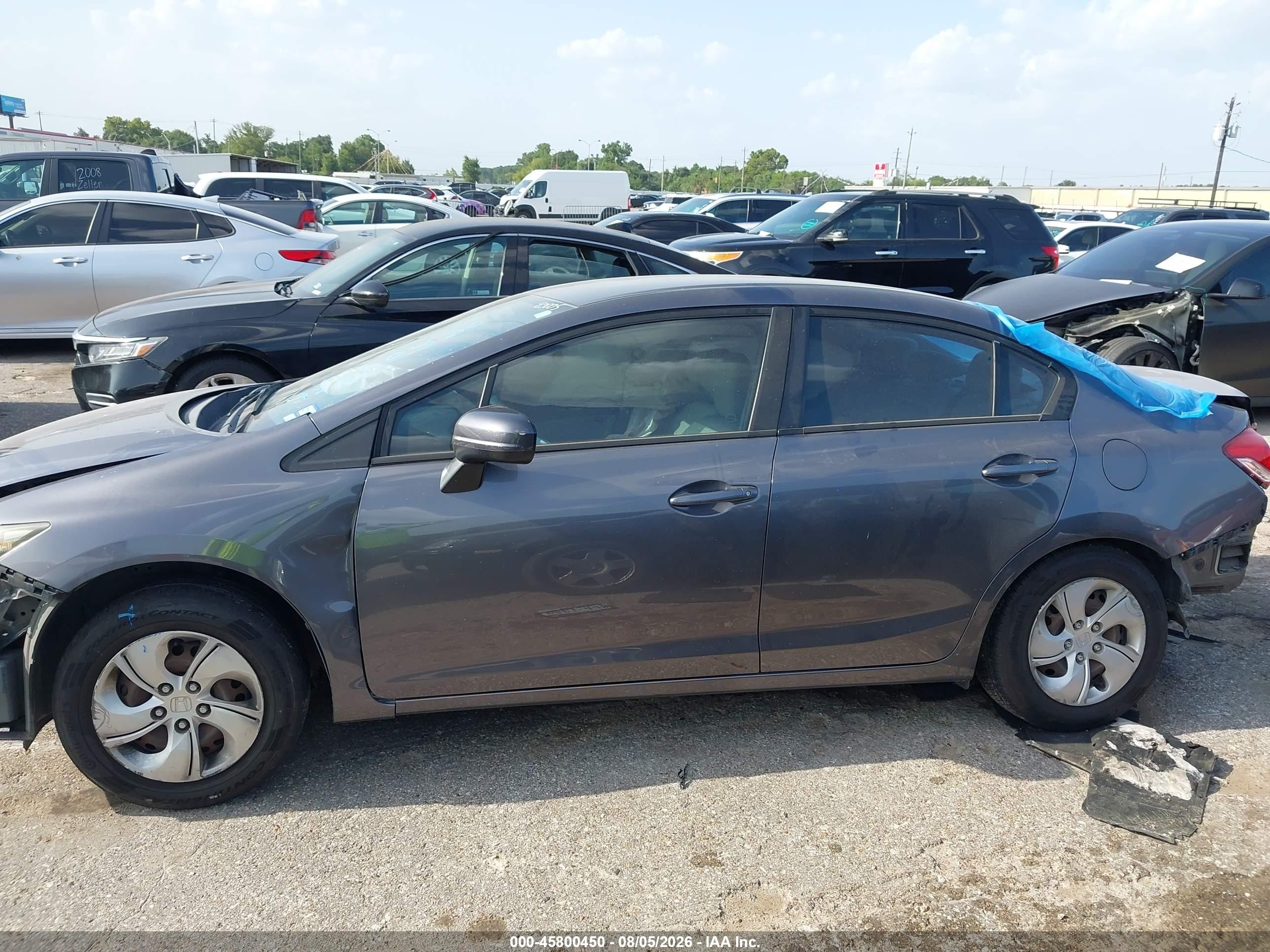 2015 Honda Civic Lx Gray vin: 19XFB2F57FE000869