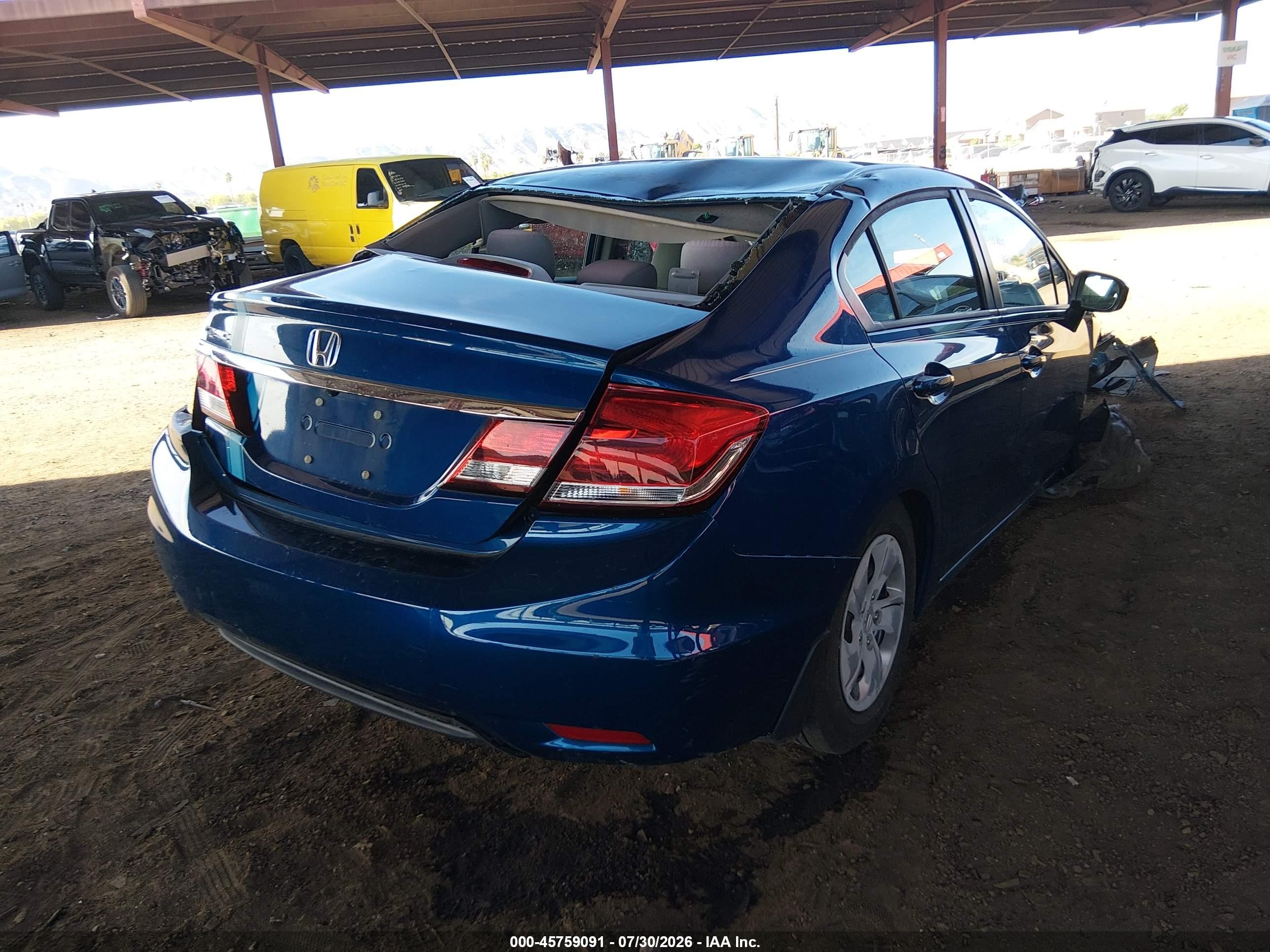 2015 Honda Civic Lx Blue vin: 19XFB2F57FE003335