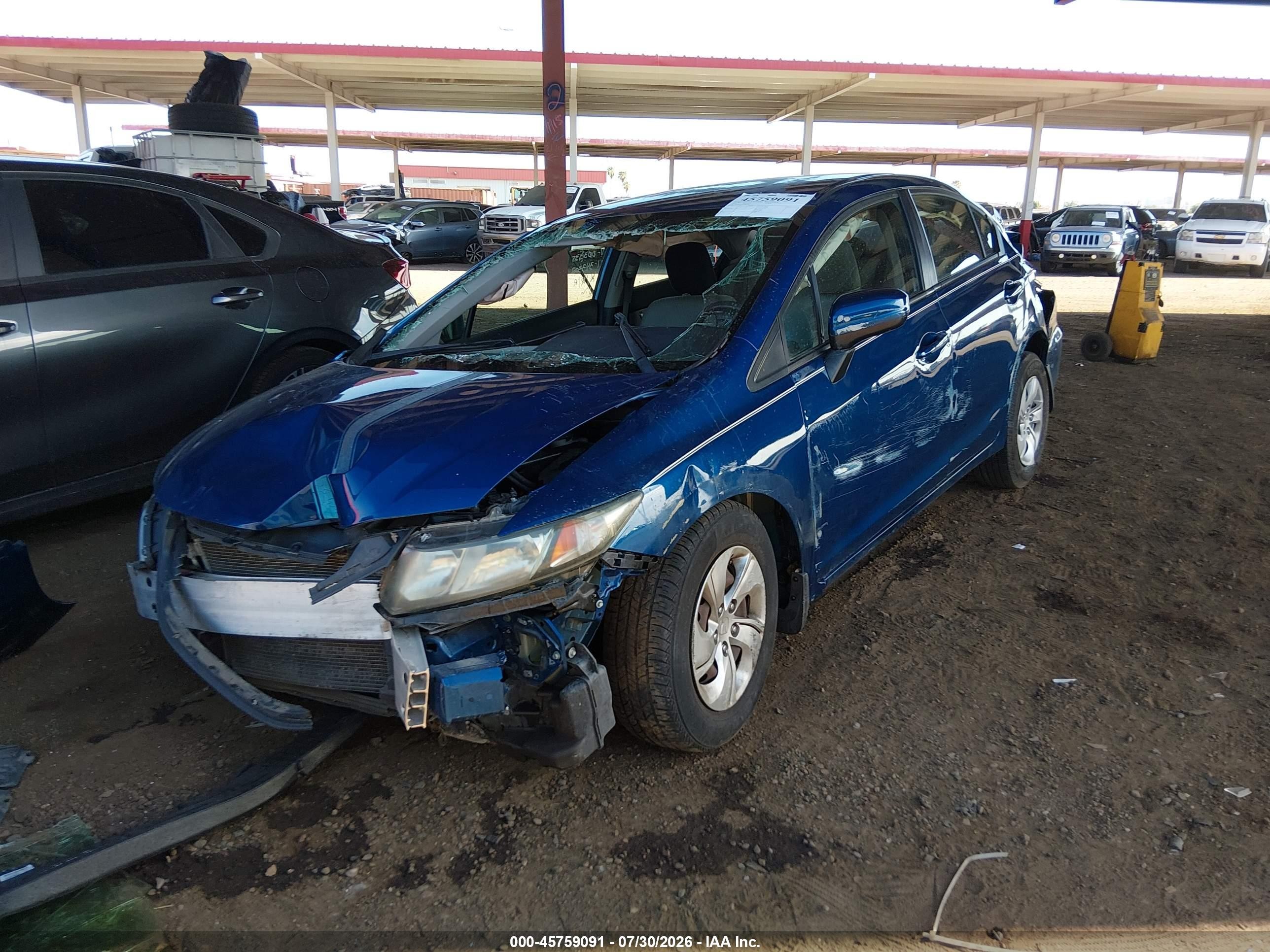 2015 Honda Civic Lx Blue vin: 19XFB2F57FE003335