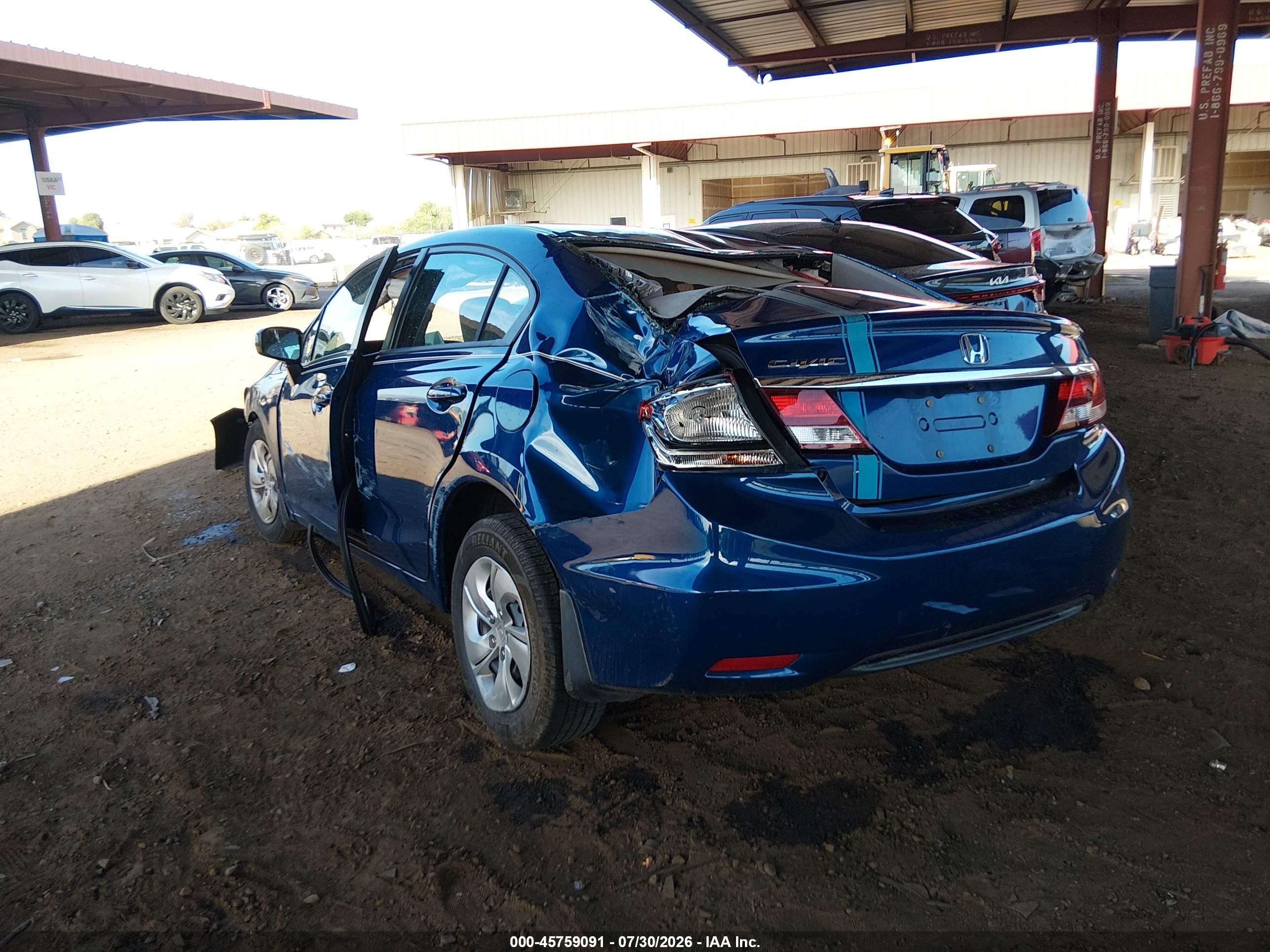 2015 Honda Civic Lx Blue vin: 19XFB2F57FE003335