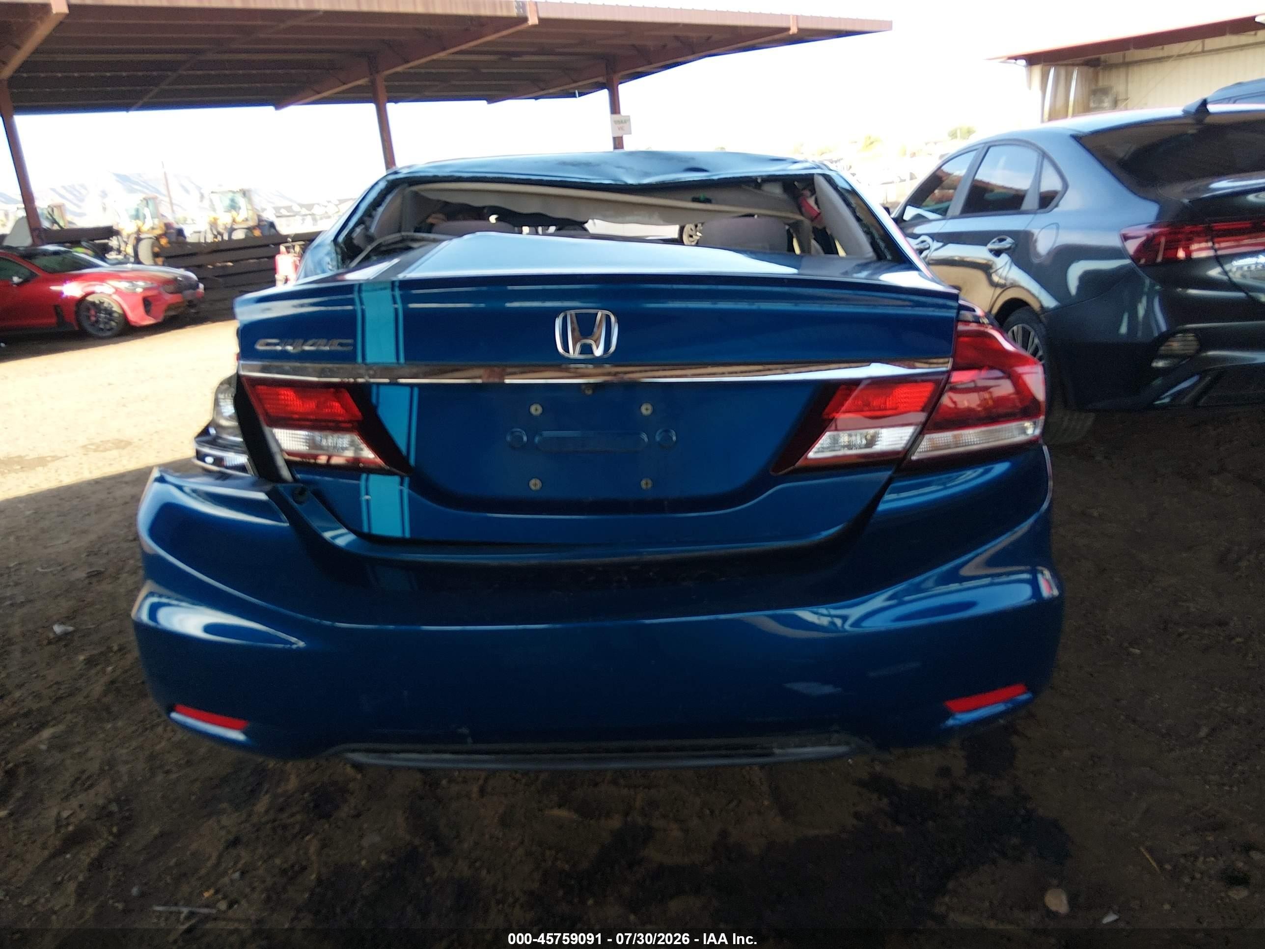 2015 Honda Civic Lx Blue vin: 19XFB2F57FE003335