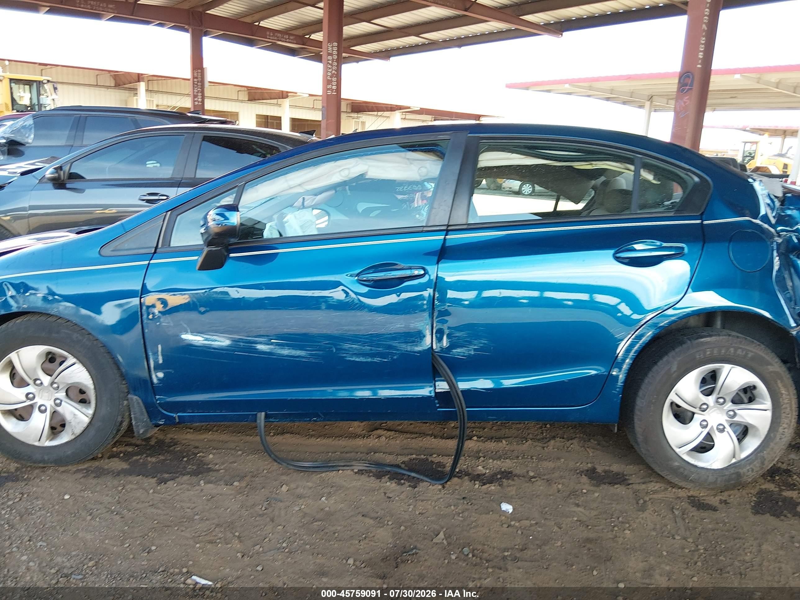 2015 Honda Civic Lx Blue vin: 19XFB2F57FE003335