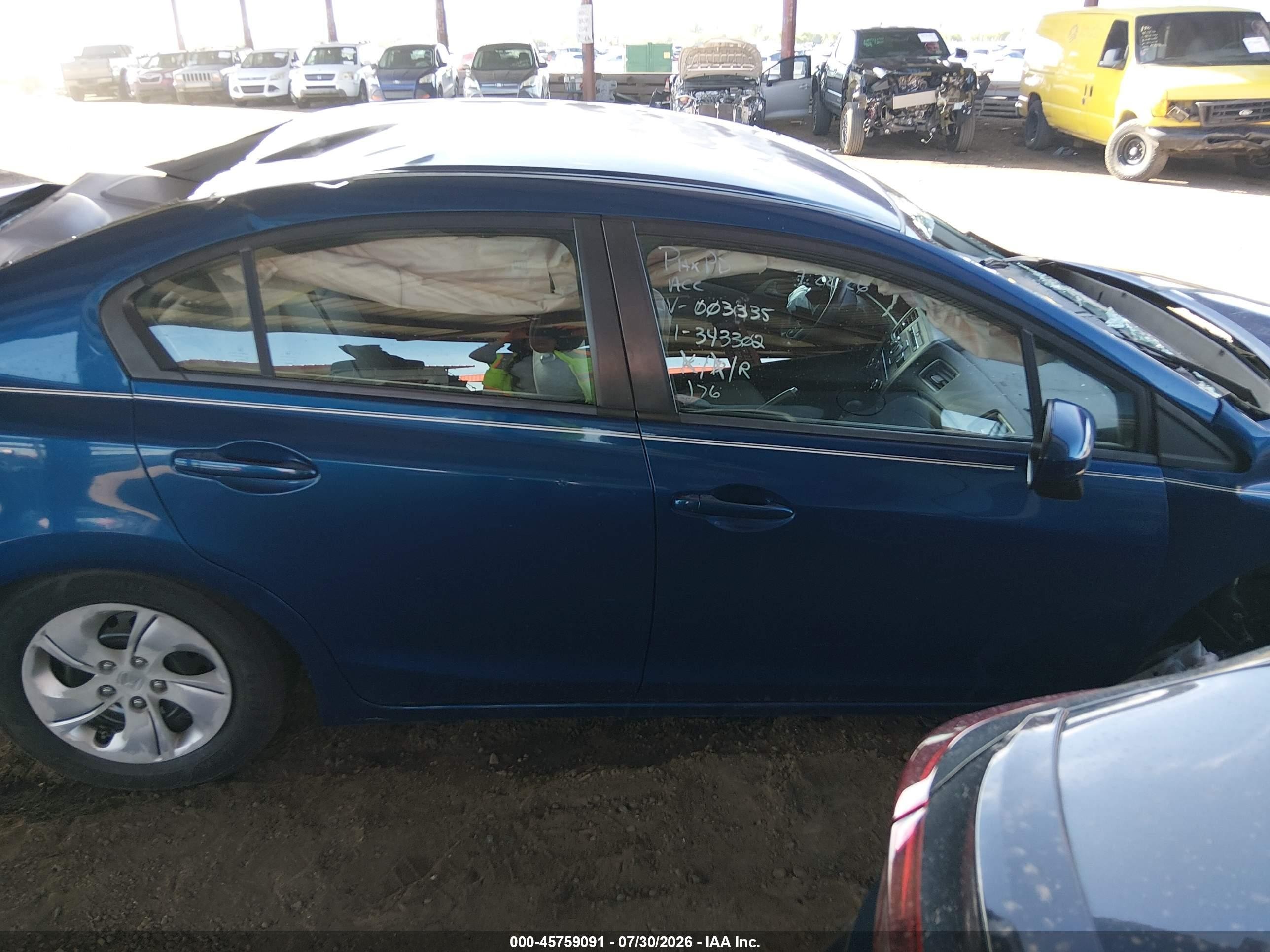 2015 Honda Civic Lx Blue vin: 19XFB2F57FE003335