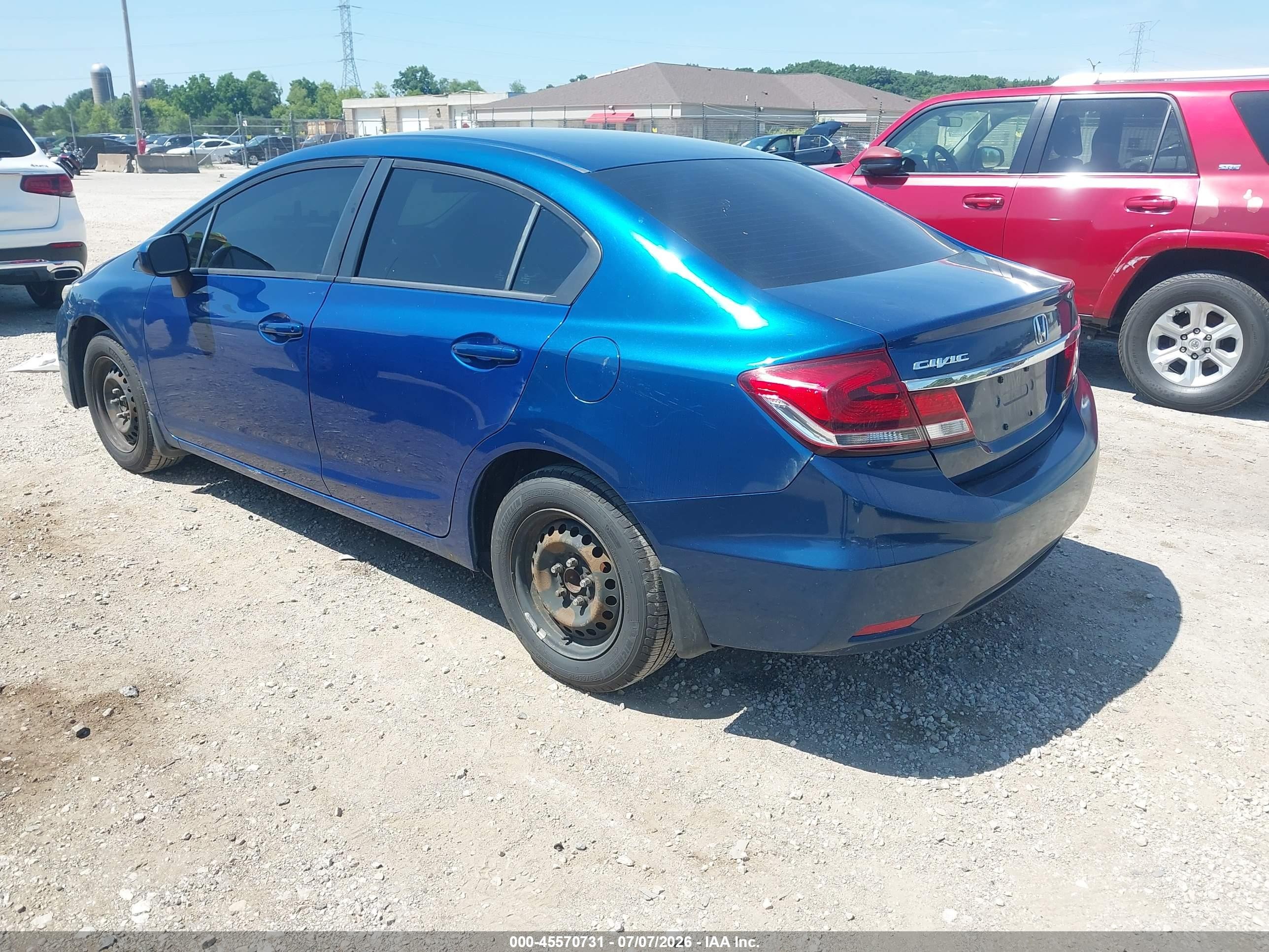 2015 Honda Civic Lx Blue vin: 19XFB2F57FE007854