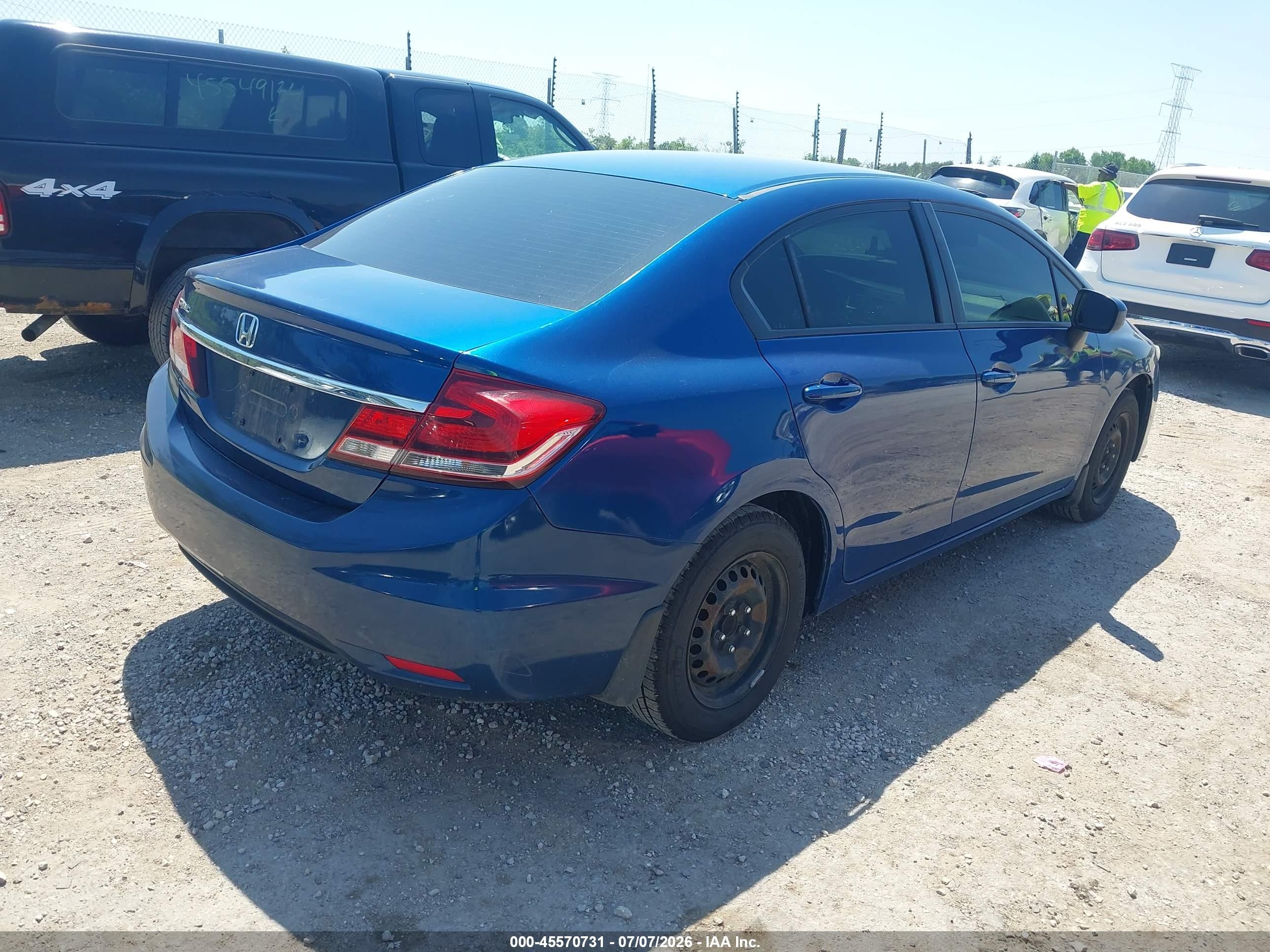 2015 Honda Civic Lx Blue vin: 19XFB2F57FE007854