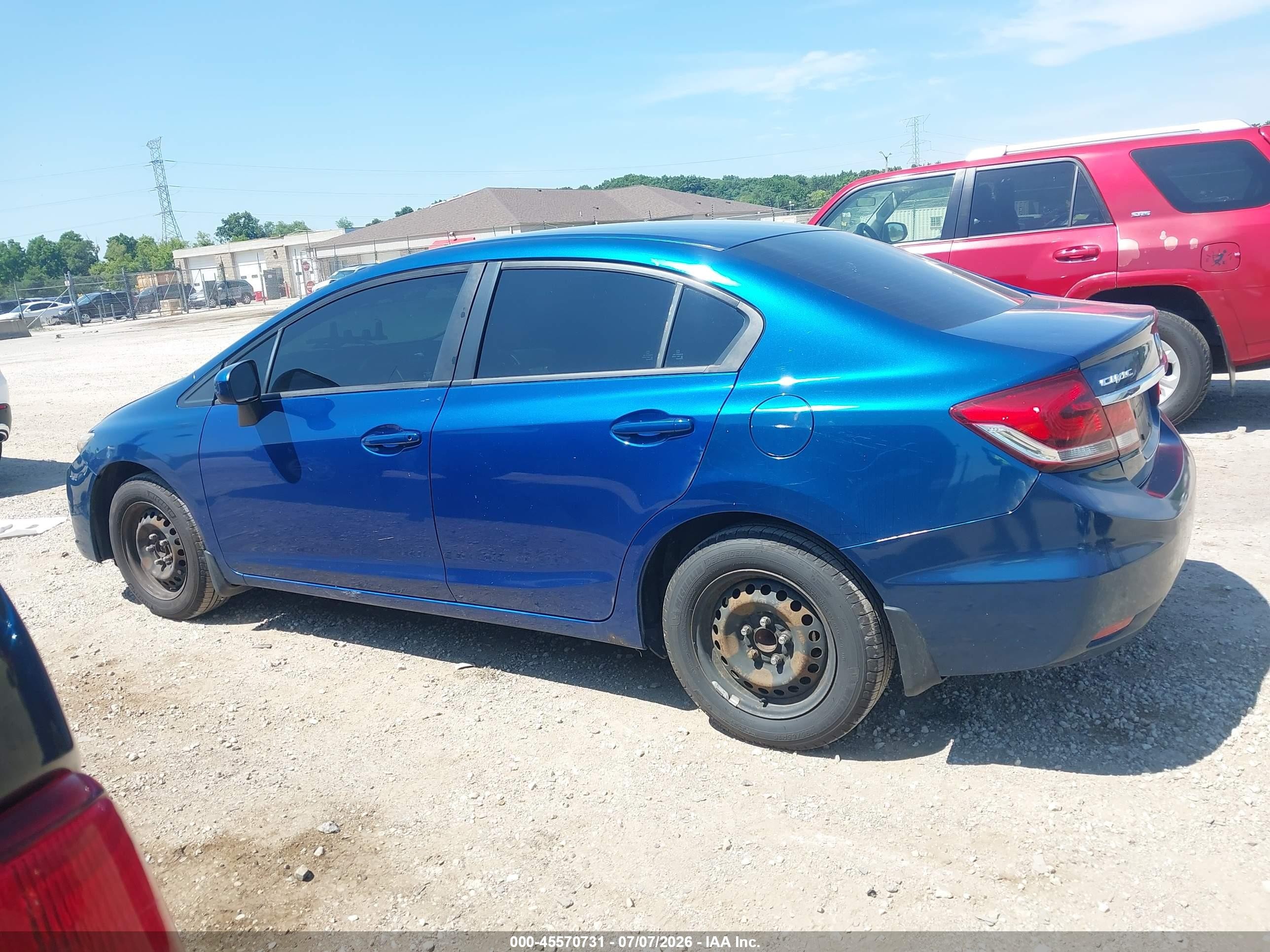 2015 Honda Civic Lx Blue vin: 19XFB2F57FE007854