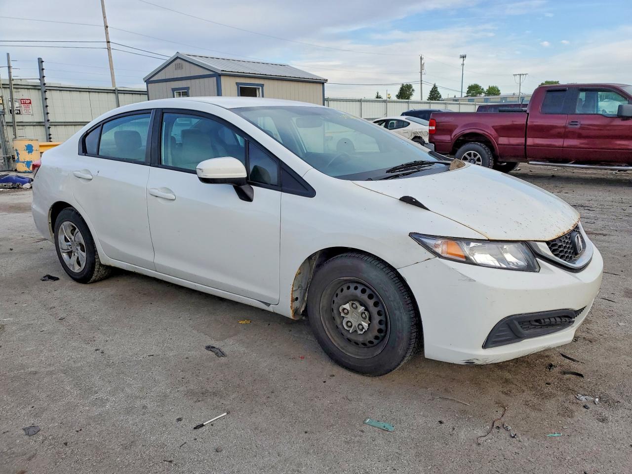 2015 Honda Civic Lx White vin: 19XFB2F57FE020314