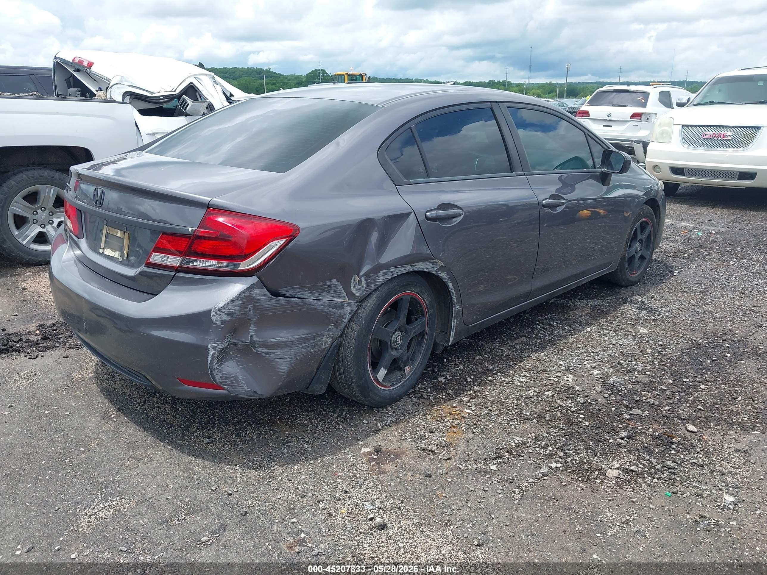 2015 Honda Civic Lx Gray vin: 19XFB2F57FE020880