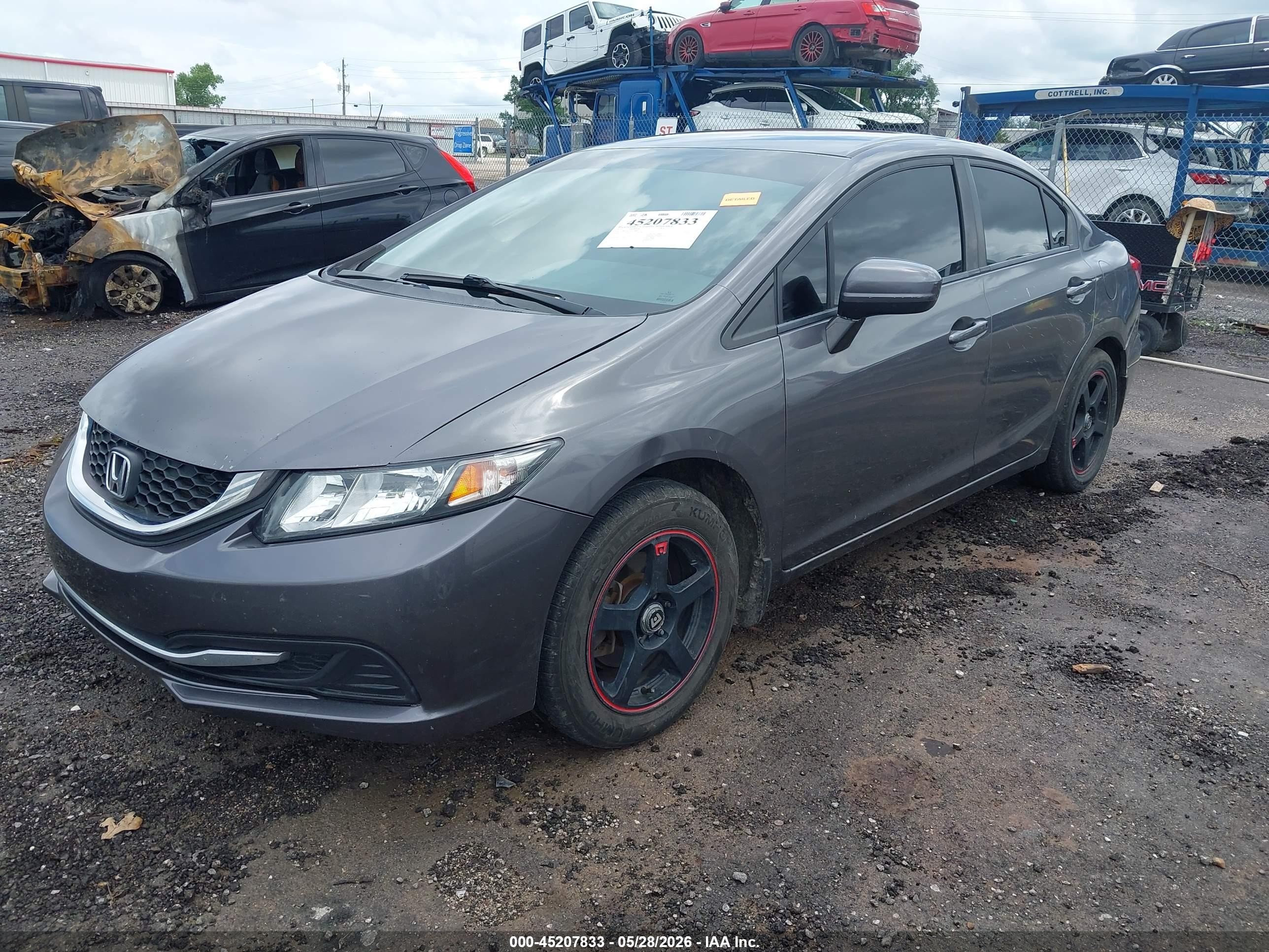 2015 Honda Civic Lx Gray vin: 19XFB2F57FE020880