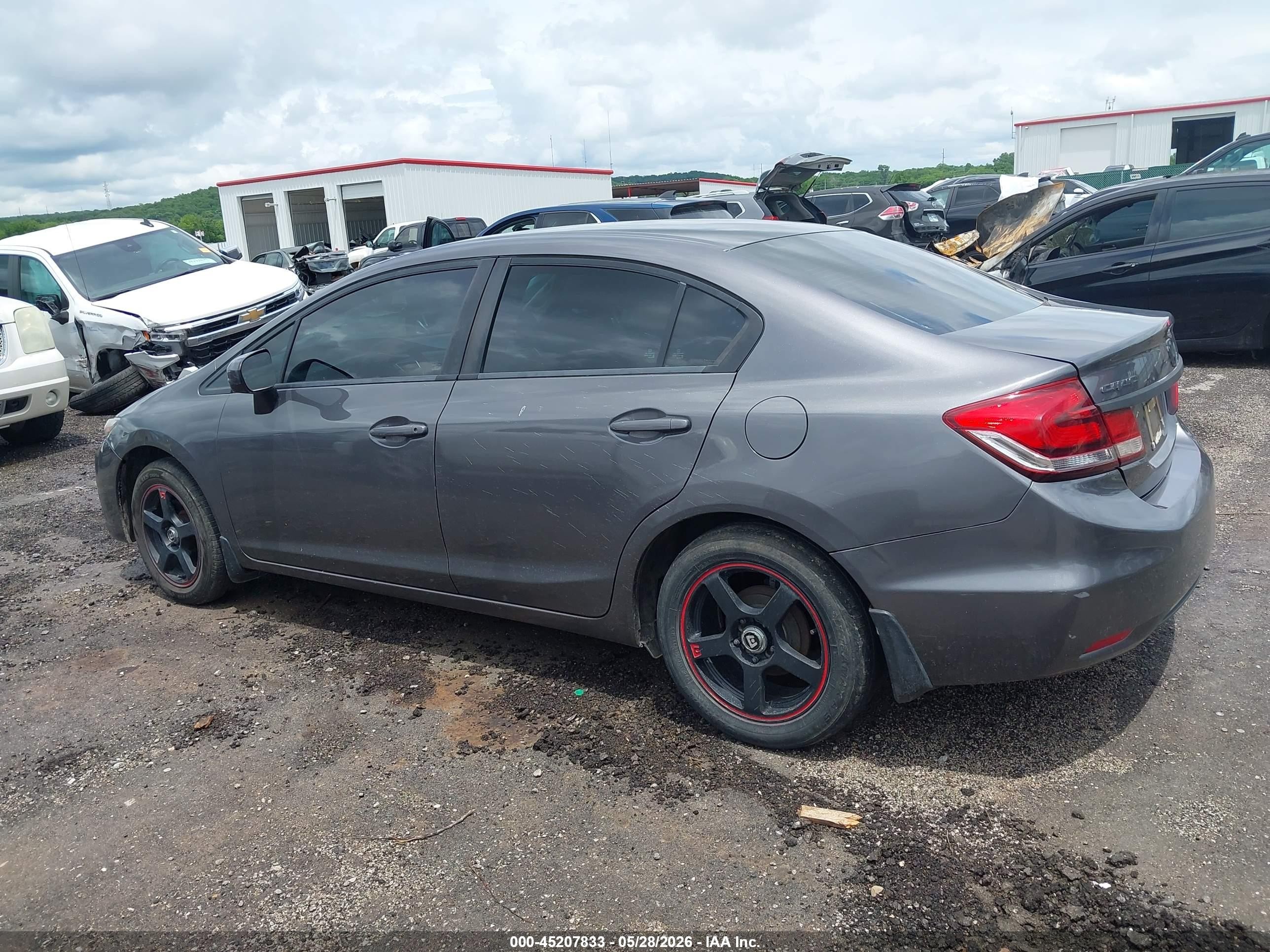 2015 Honda Civic Lx Gray vin: 19XFB2F57FE020880