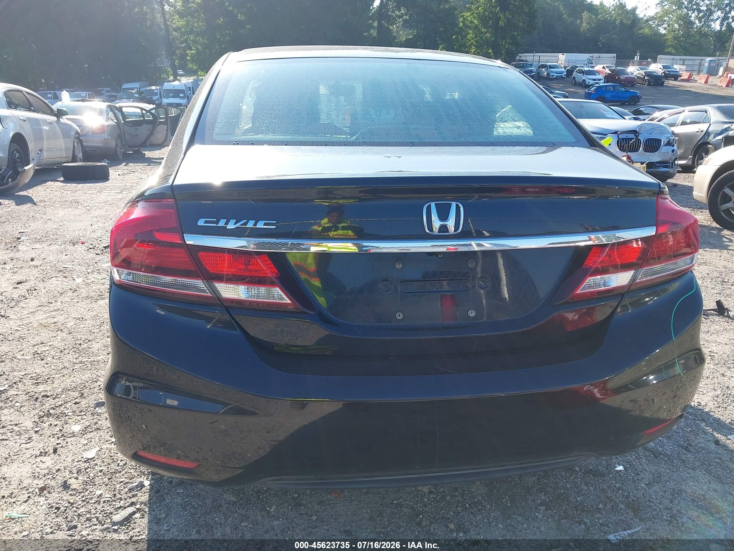 2015 Honda Civic Lx Black vin: 19XFB2F57FE027344