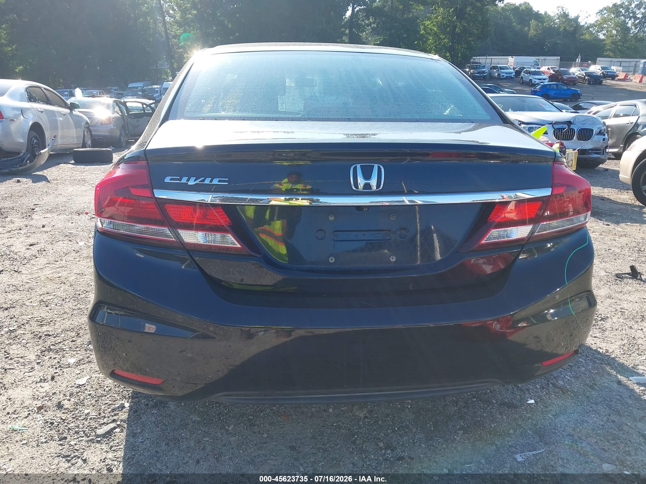 2015 Honda Civic Lx Black vin: 19XFB2F57FE027344