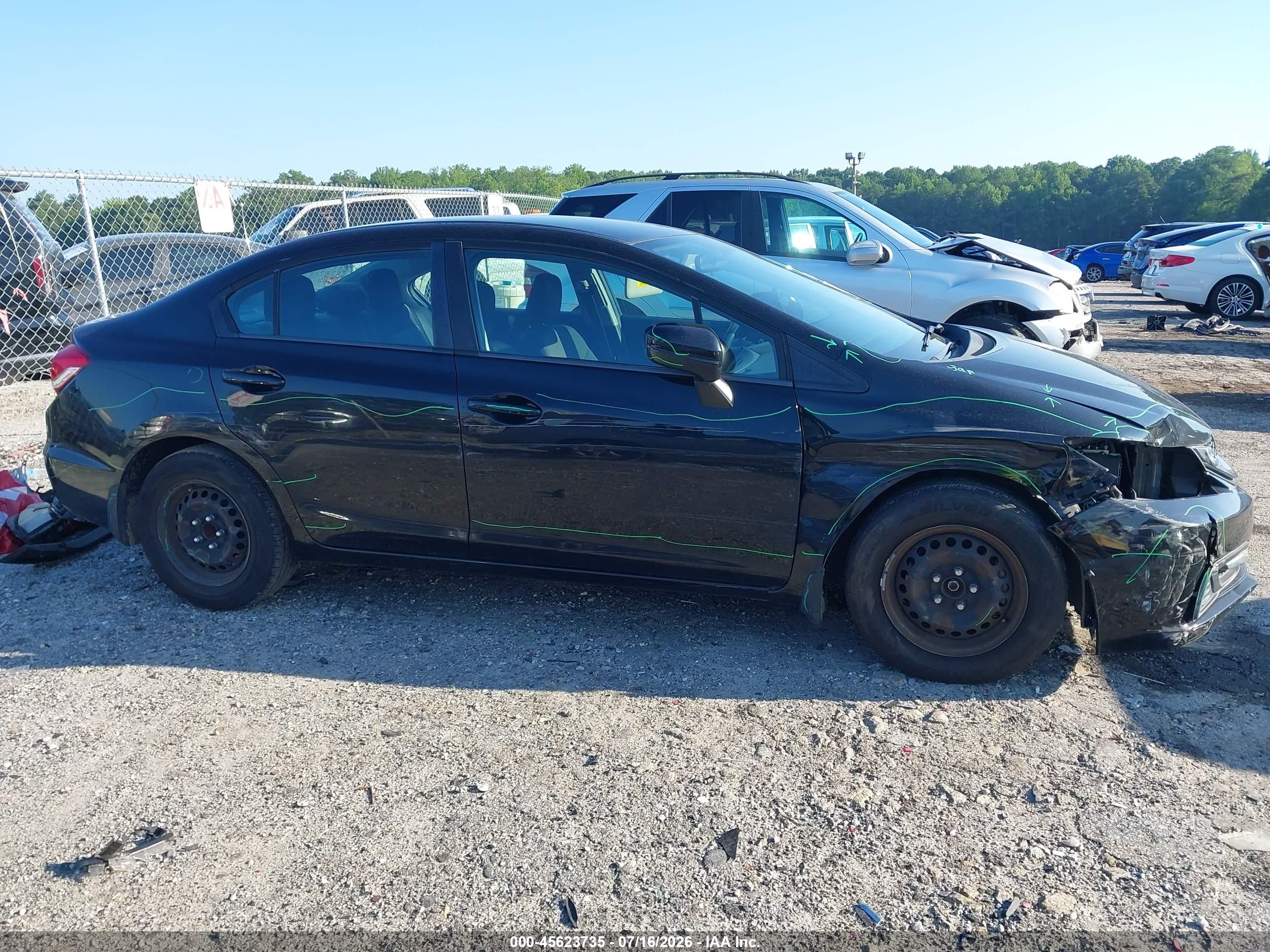 2015 Honda Civic Lx Black vin: 19XFB2F57FE027344