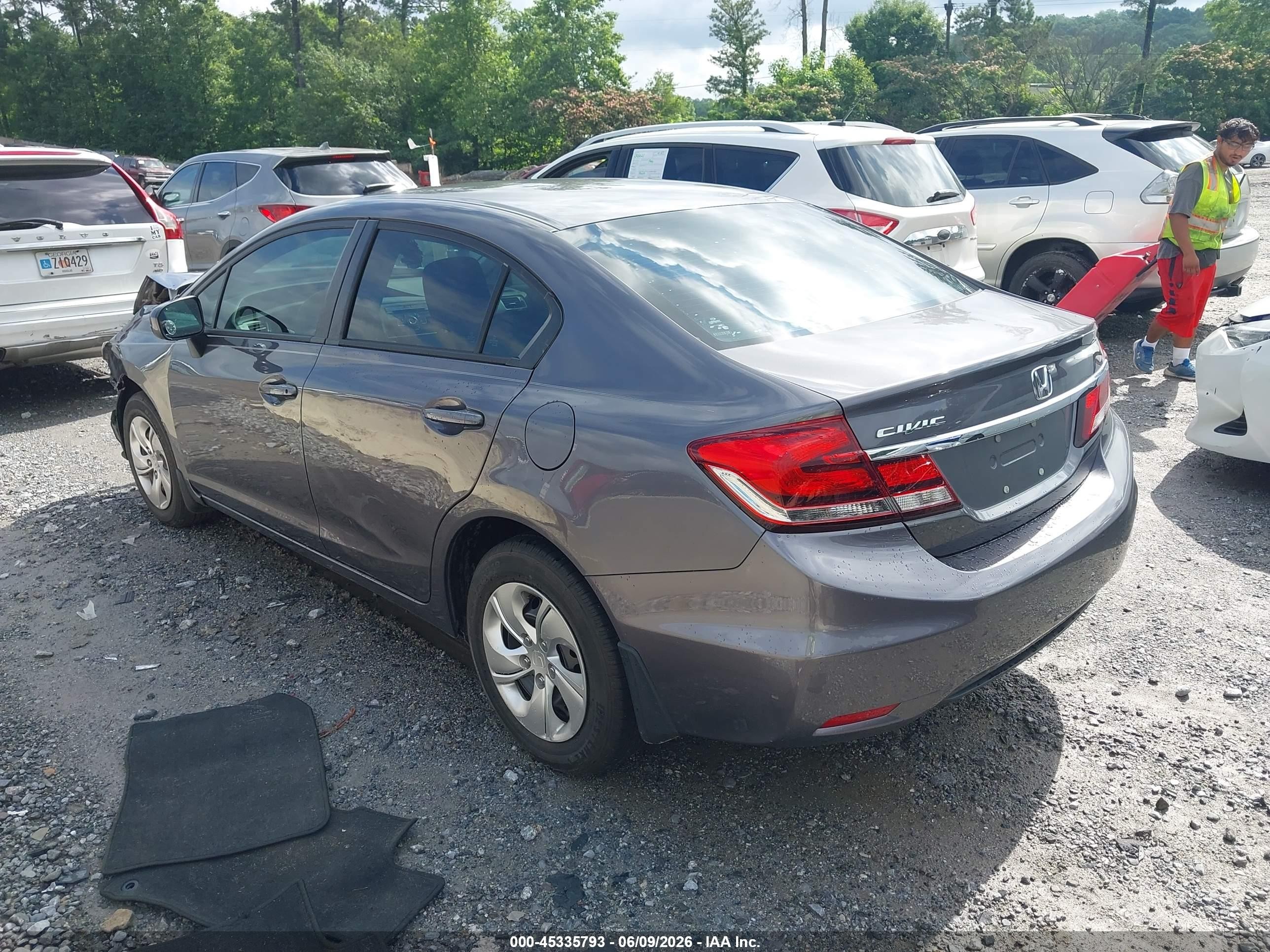 2015 Honda Civic Lx Black vin: 19XFB2F57FE070453
