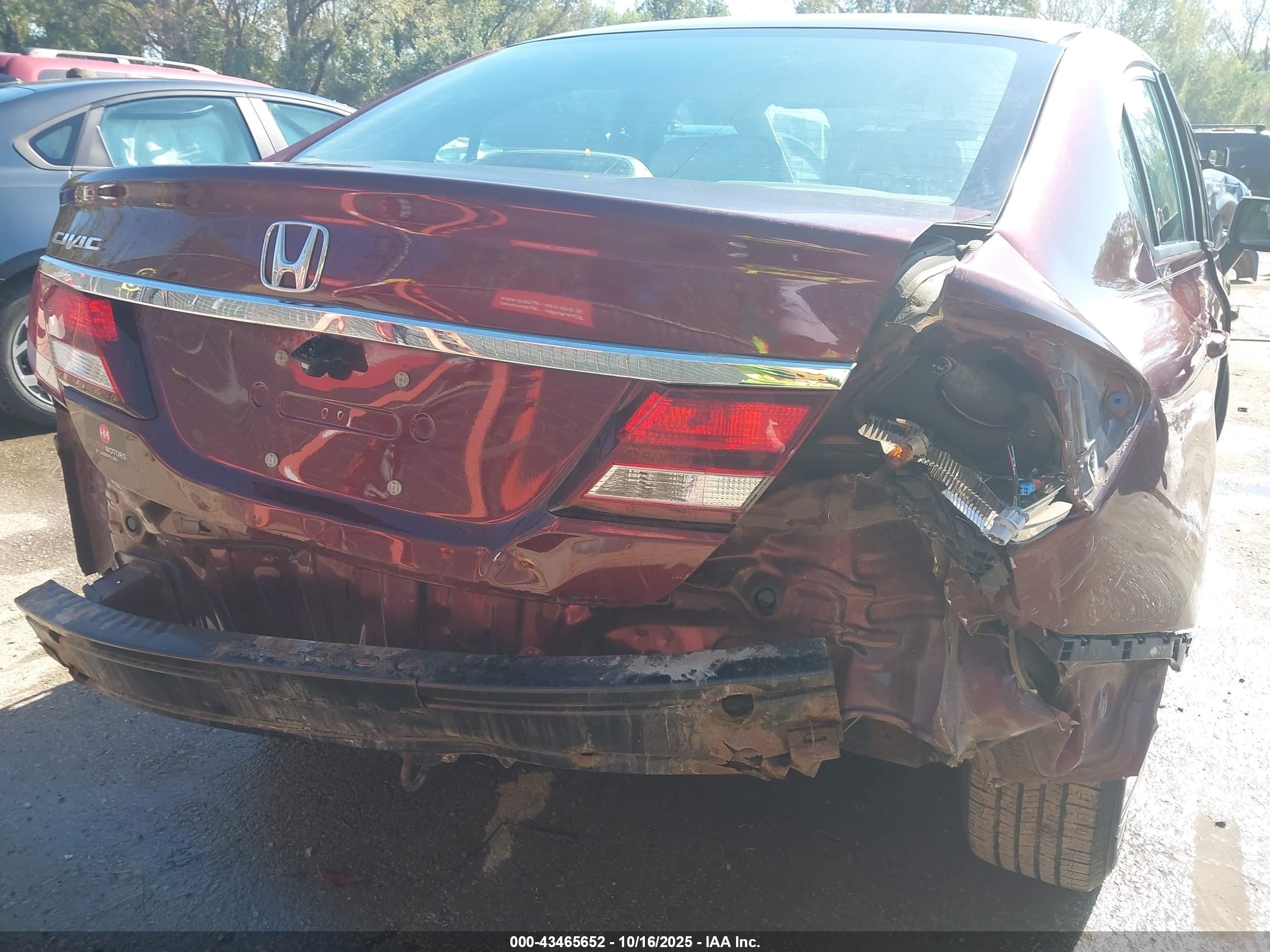 2015 Honda Civic Lx Burgundy vin: 19XFB2F57FE091738