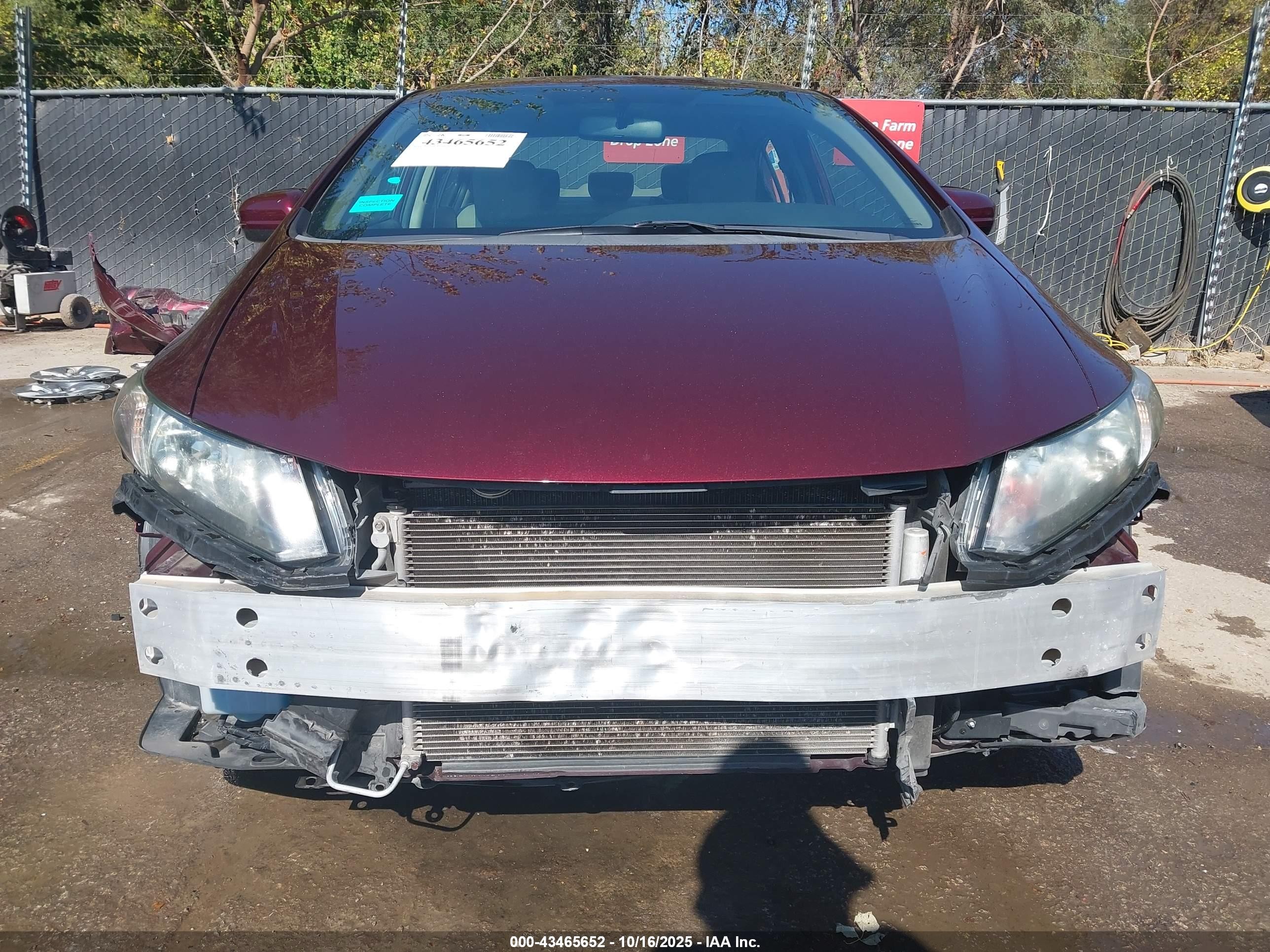 2015 Honda Civic Lx Burgundy vin: 19XFB2F57FE091738
