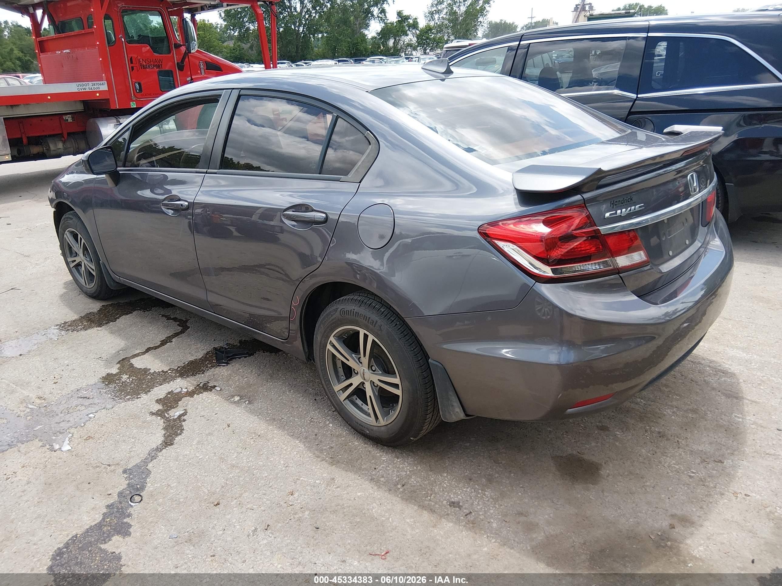2015 Honda Civic Lx Gray vin: 19XFB2F57FE104648
