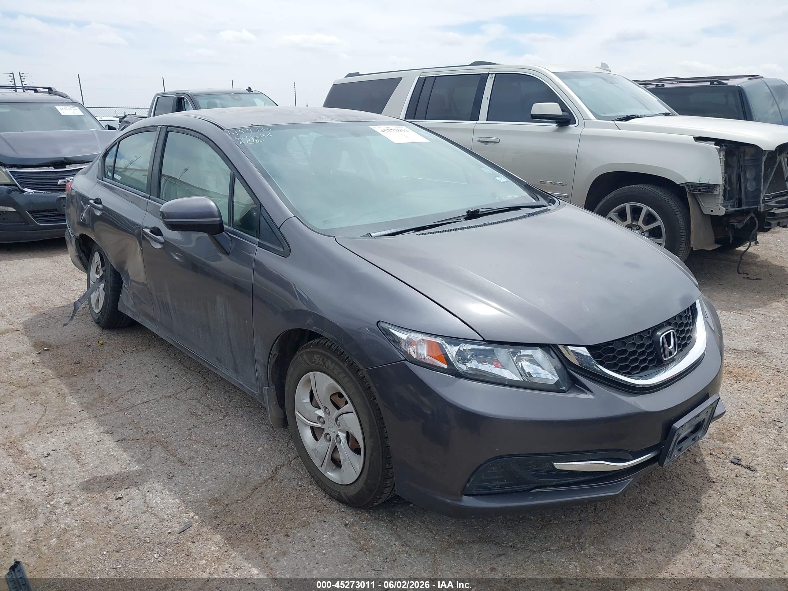 2015 Honda Civic Lx Gray vin: 19XFB2F57FE120753