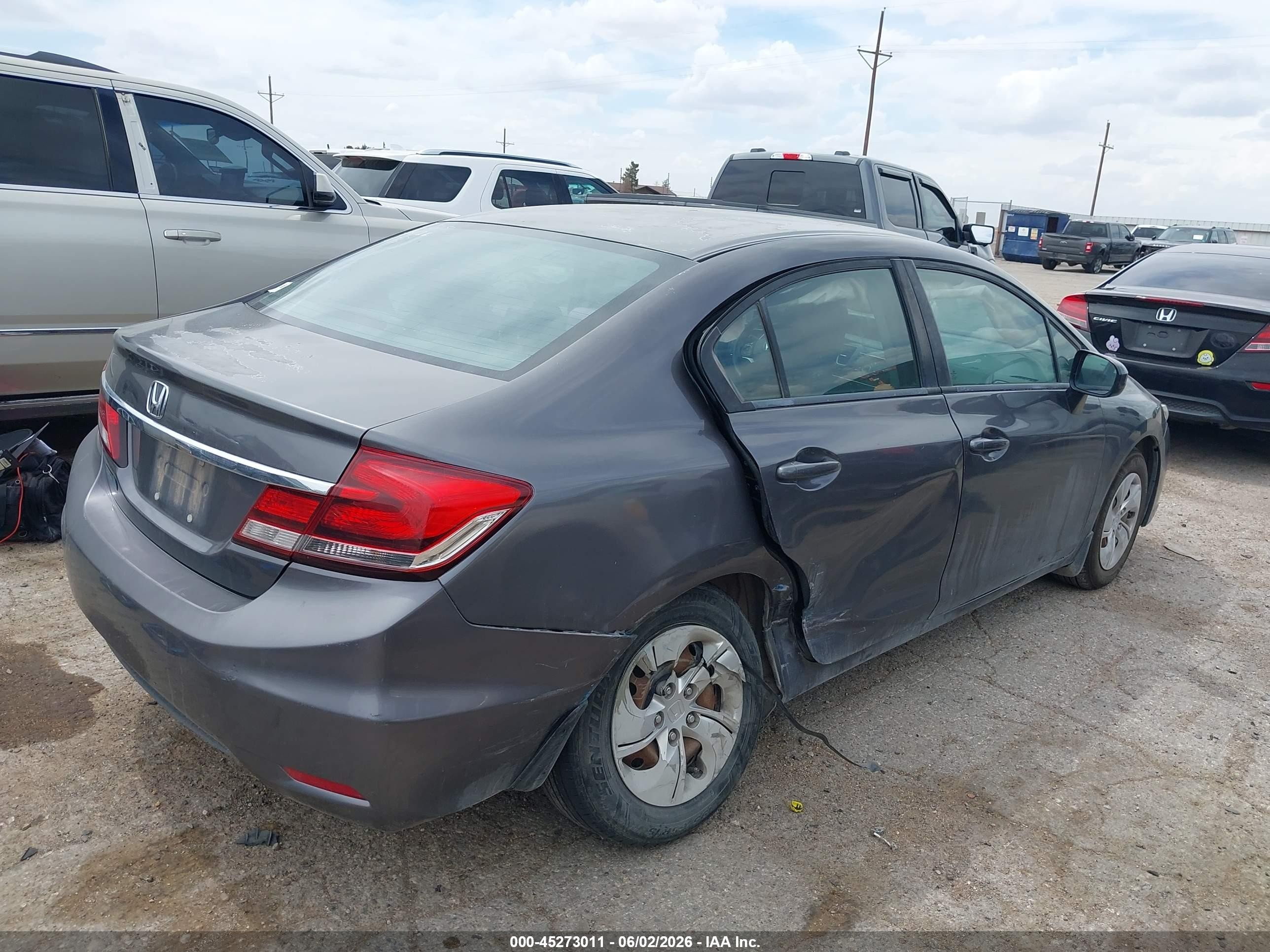 2015 Honda Civic Lx Серый vin: 19XFB2F57FE120753