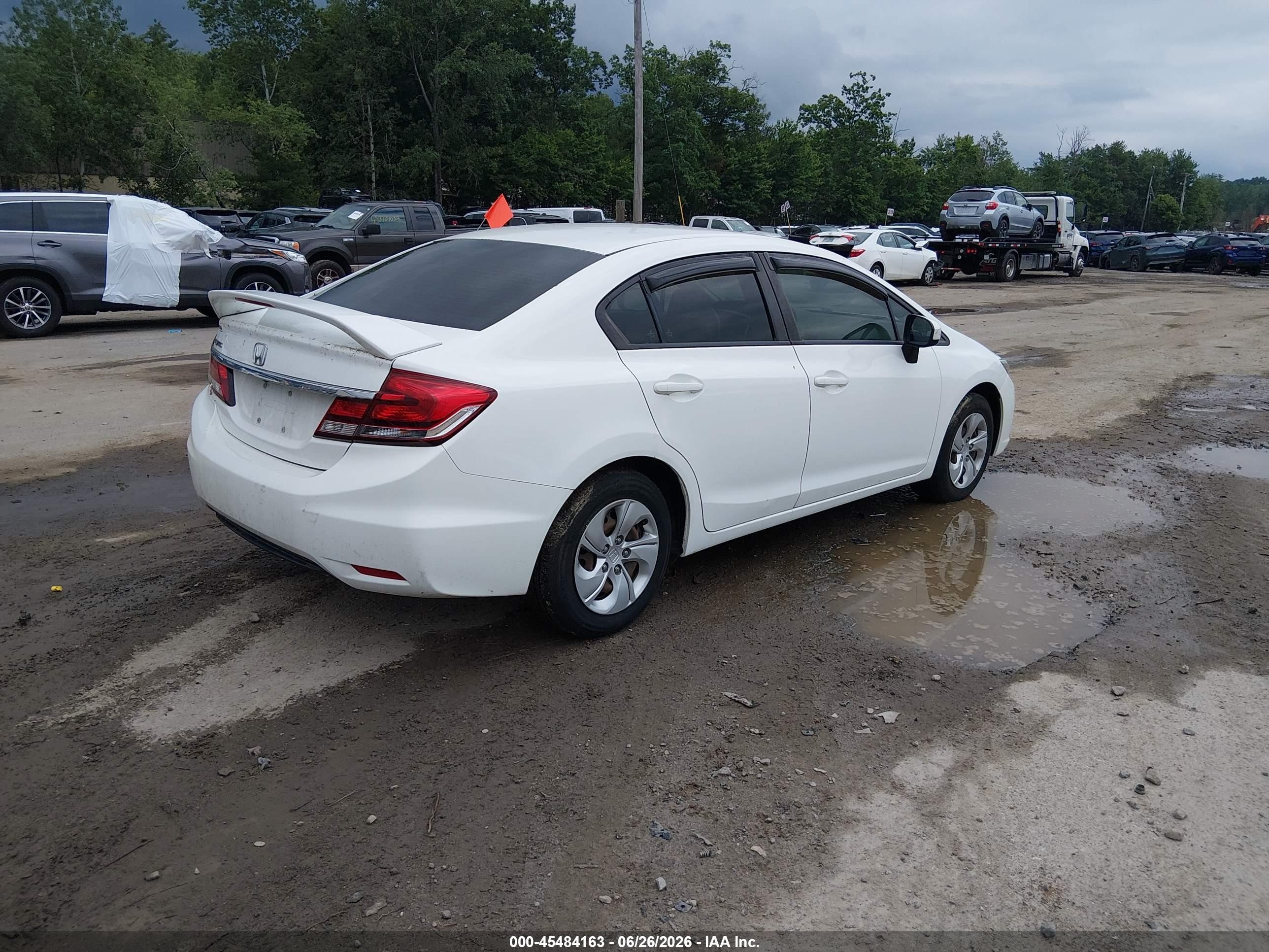 2015 Honda Civic Lx White vin: 19XFB2F57FE255201