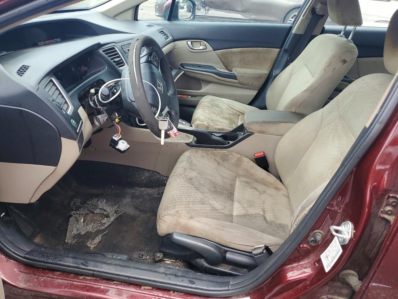 2015 Honda Civic Lx Burgundy vin: 19XFB2F57FE264531