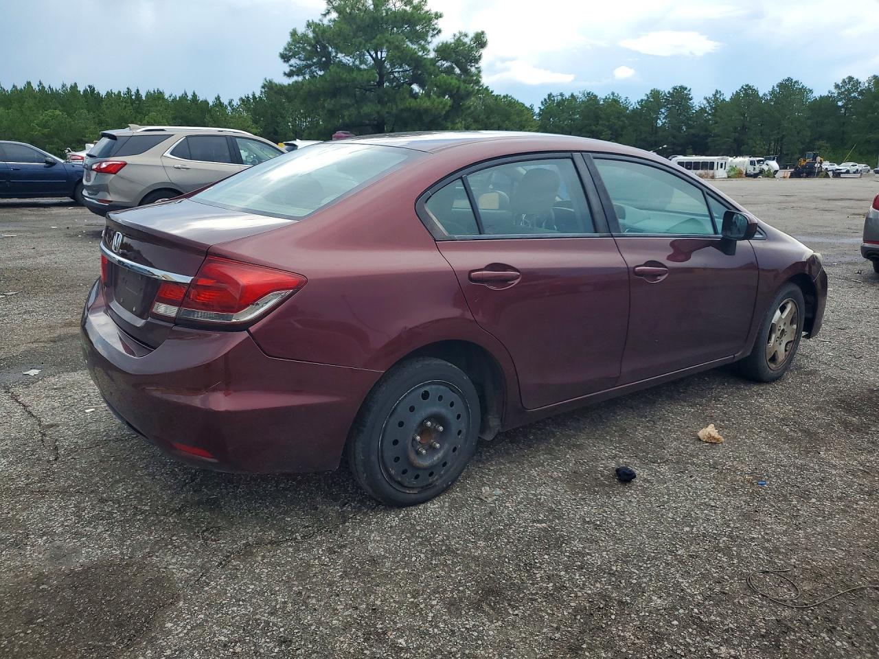 2015 Honda Civic Lx Burgundy vin: 19XFB2F57FE264531