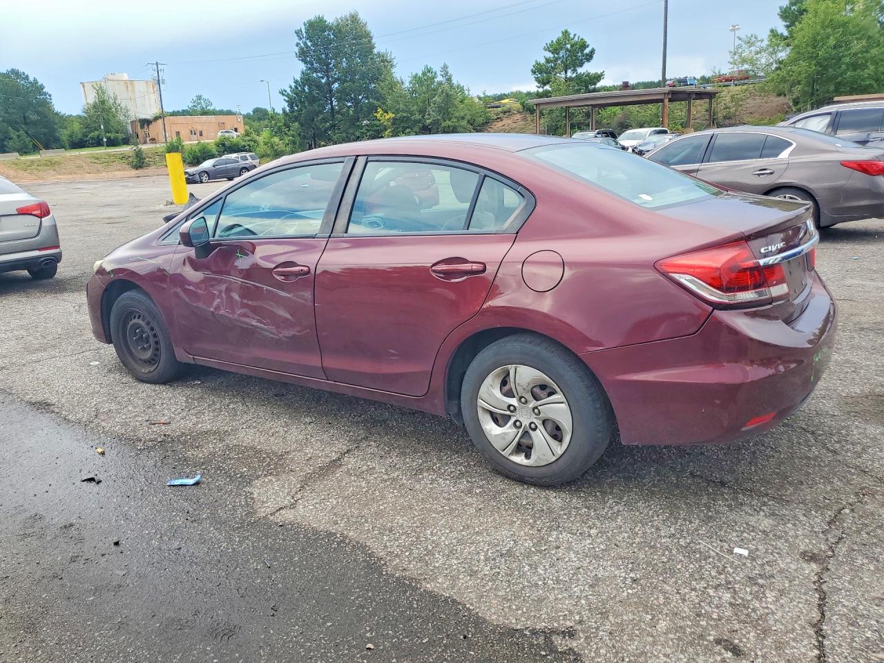 2015 Honda Civic Lx Burgundy vin: 19XFB2F57FE264531