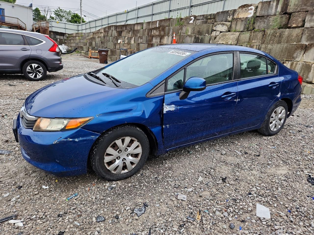 2012 Honda Civic Lx Blue vin: 19XFB2F58CE001329
