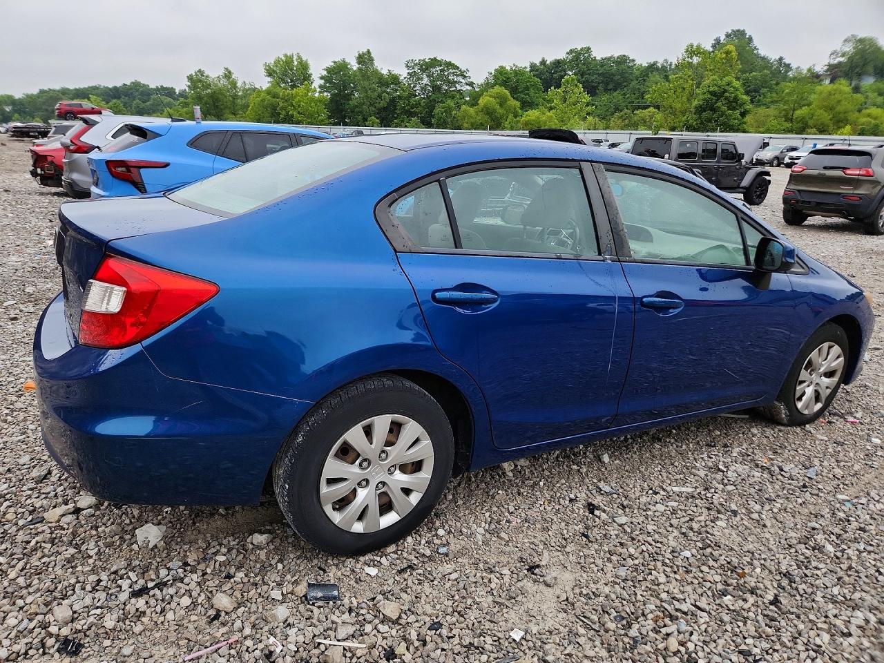 2012 Honda Civic Lx Blue vin: 19XFB2F58CE001329