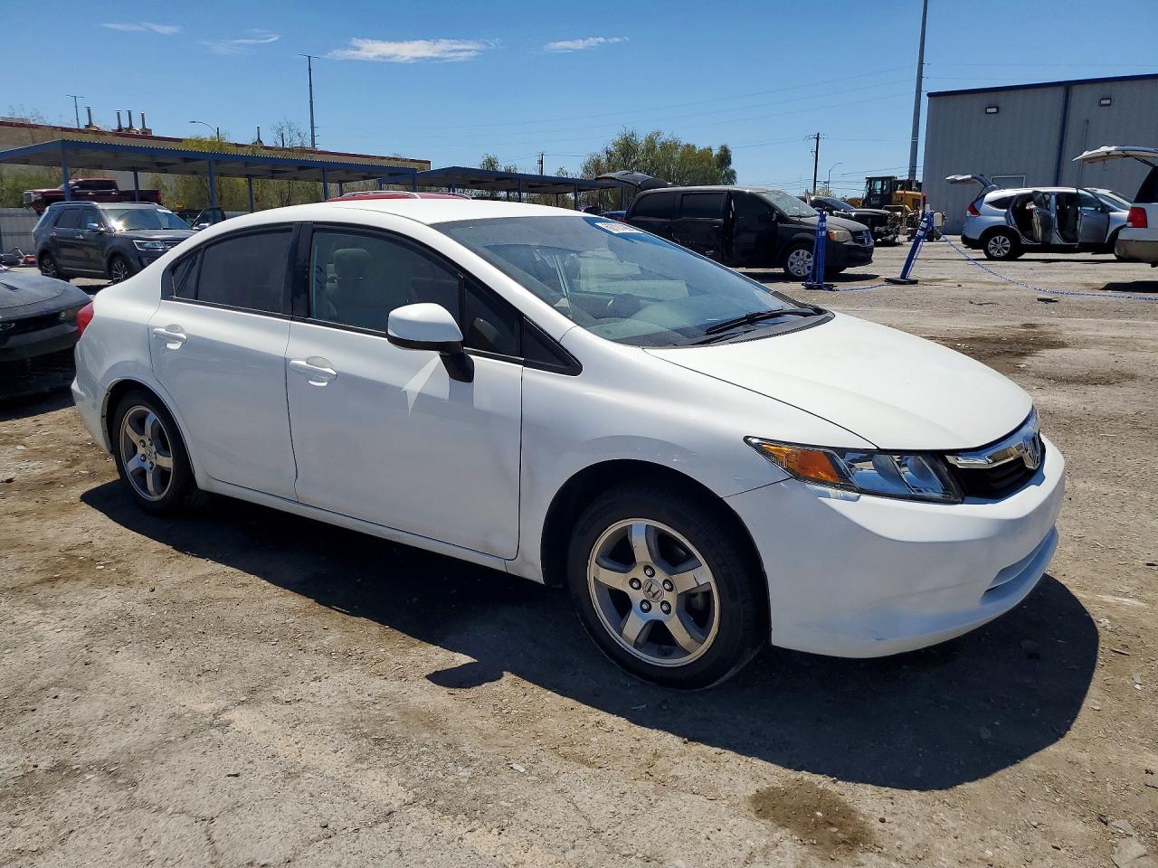 2012 Honda Civic Lx White vin: 19XFB2F58CE011679