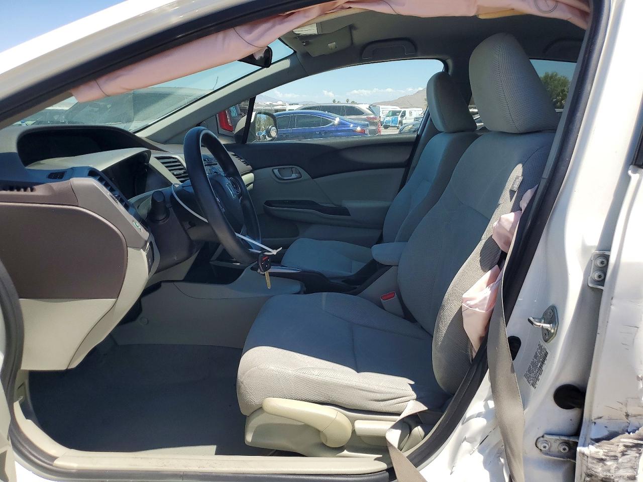 2012 Honda Civic Lx White vin: 19XFB2F58CE011679