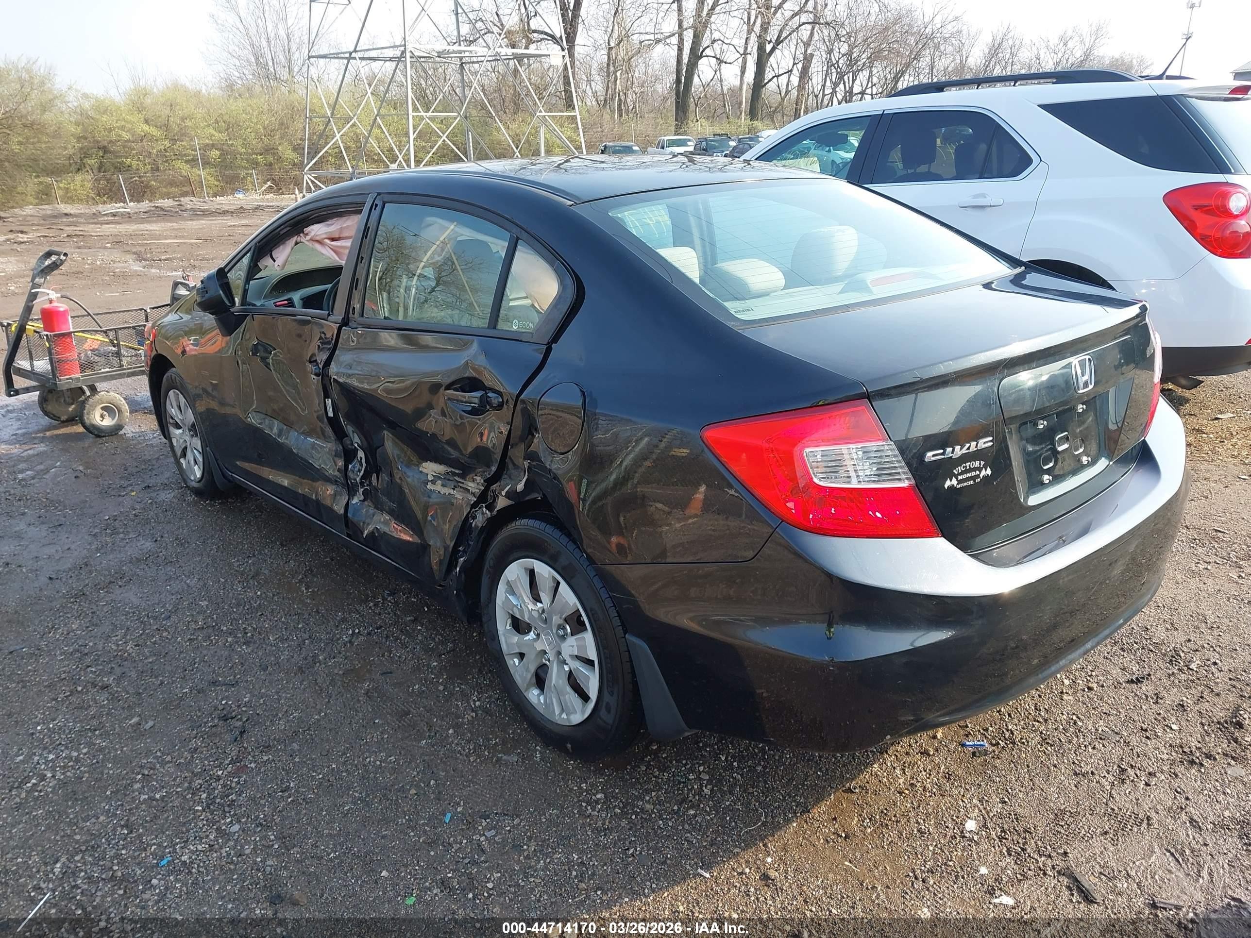 2012 Honda Civic Lx Black vin: 19XFB2F58CE013464