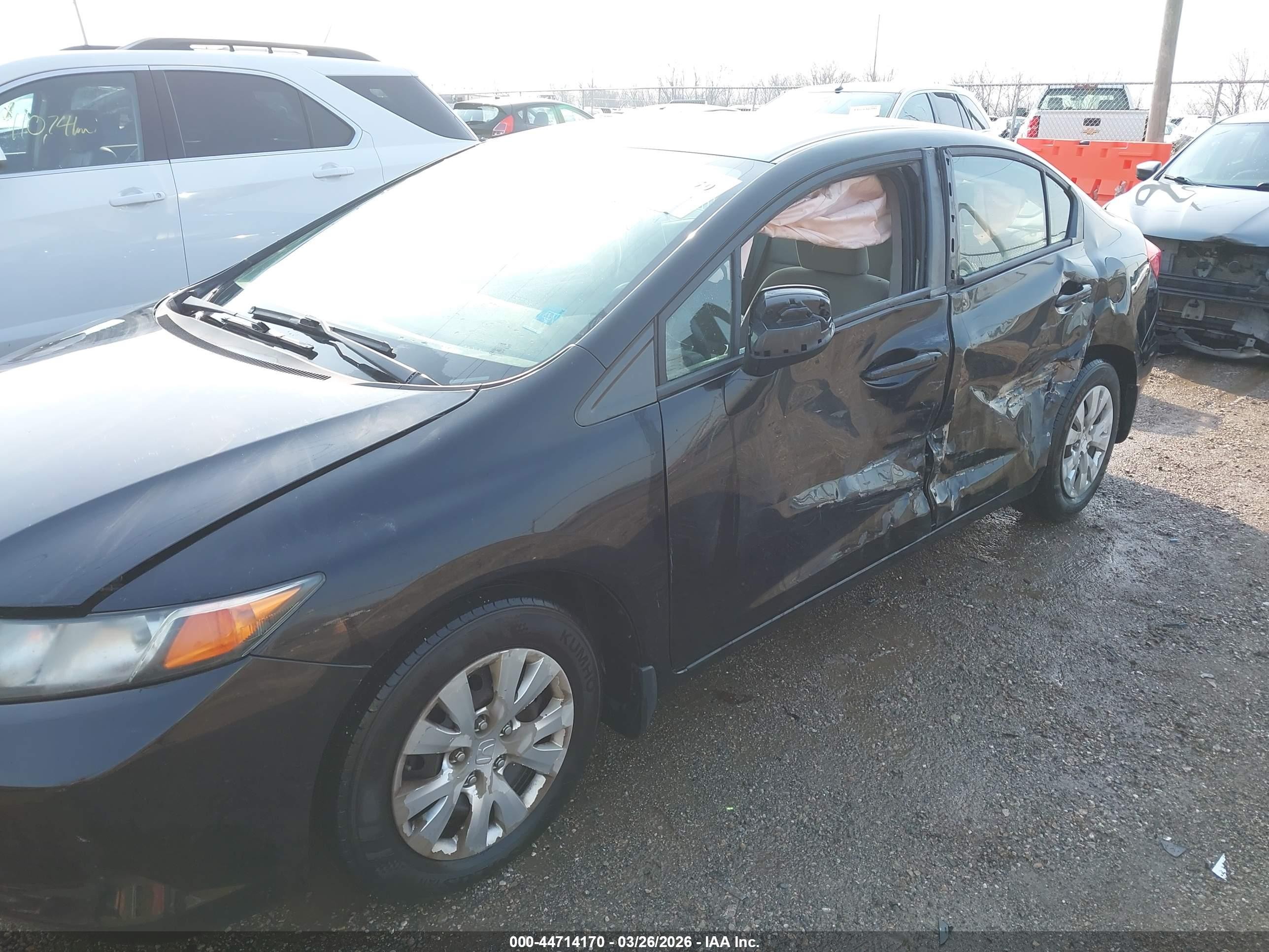 2012 Honda Civic Lx Black vin: 19XFB2F58CE013464