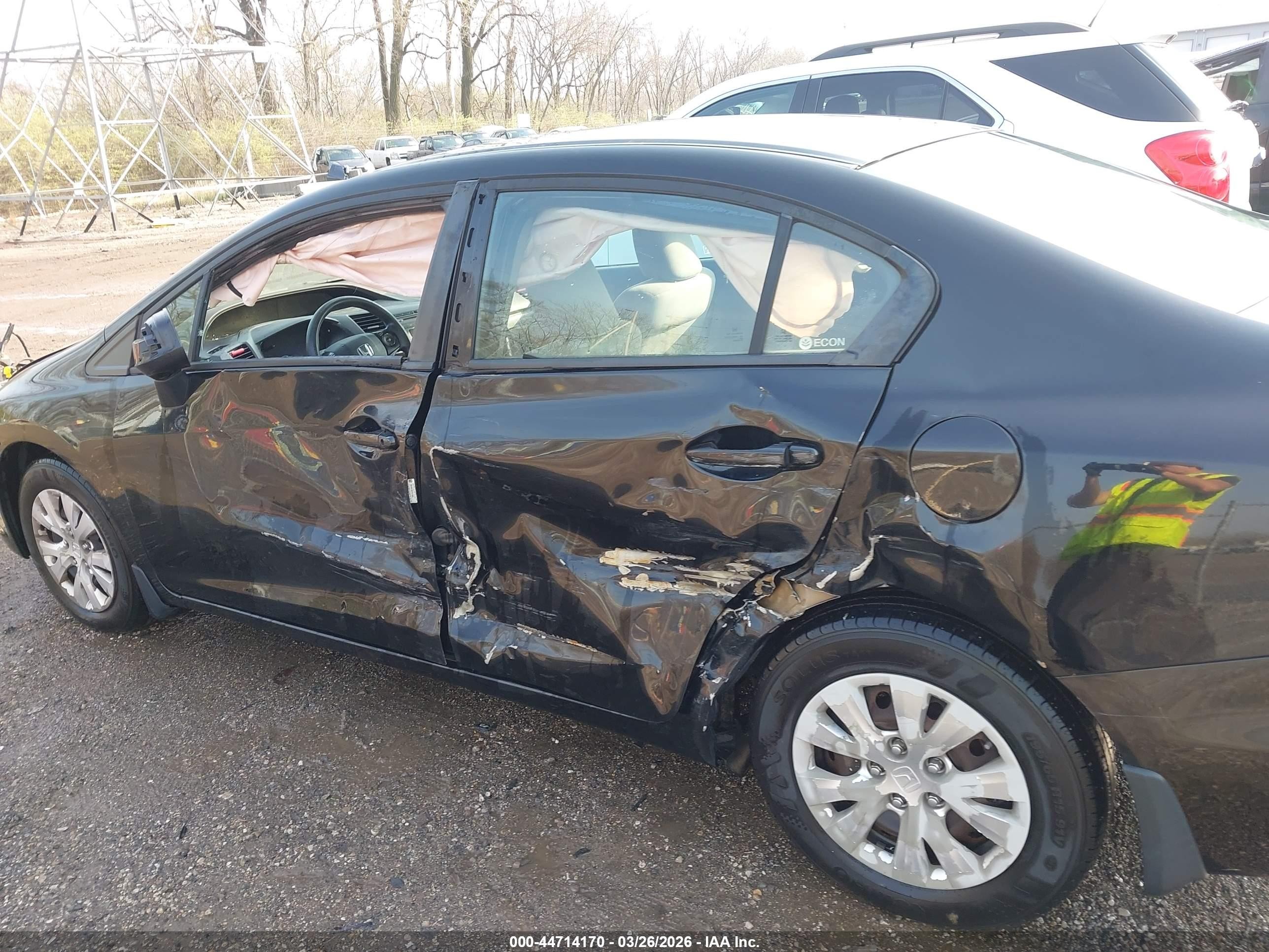 2012 Honda Civic Lx Black vin: 19XFB2F58CE013464