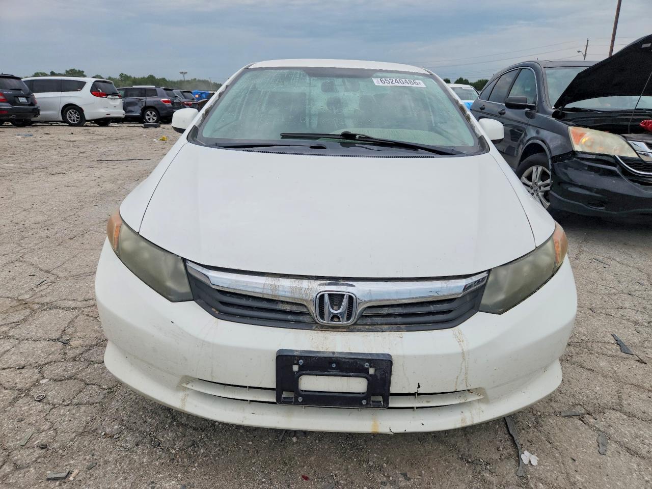 2012 Honda Civic Lx White vin: 19XFB2F58CE013612