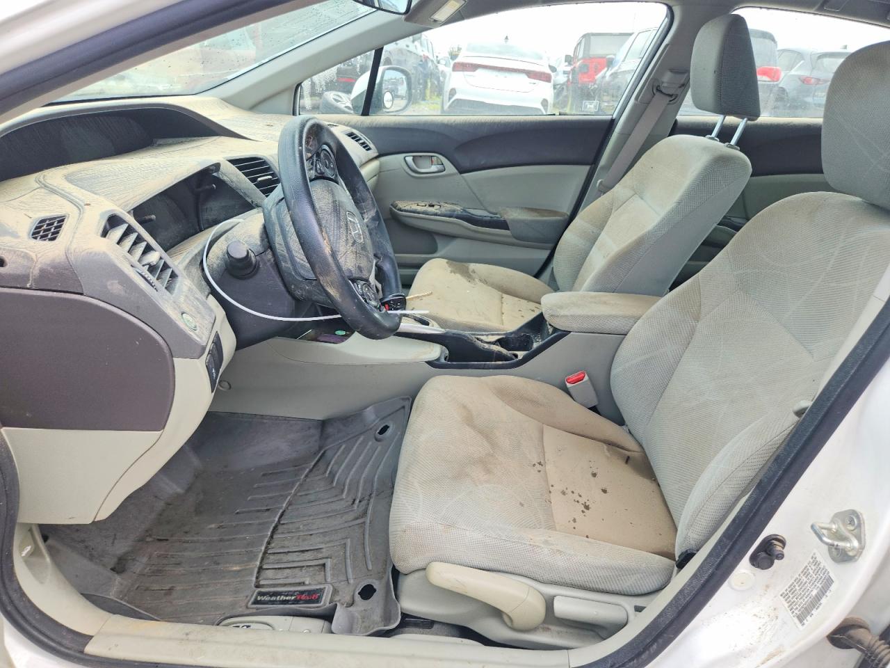 2012 Honda Civic Lx White vin: 19XFB2F58CE013612