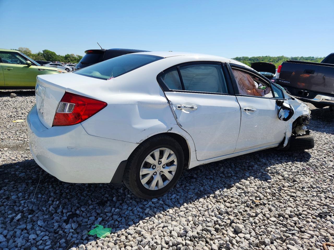 2012 Honda Civic Lx White vin: 19XFB2F58CE027199