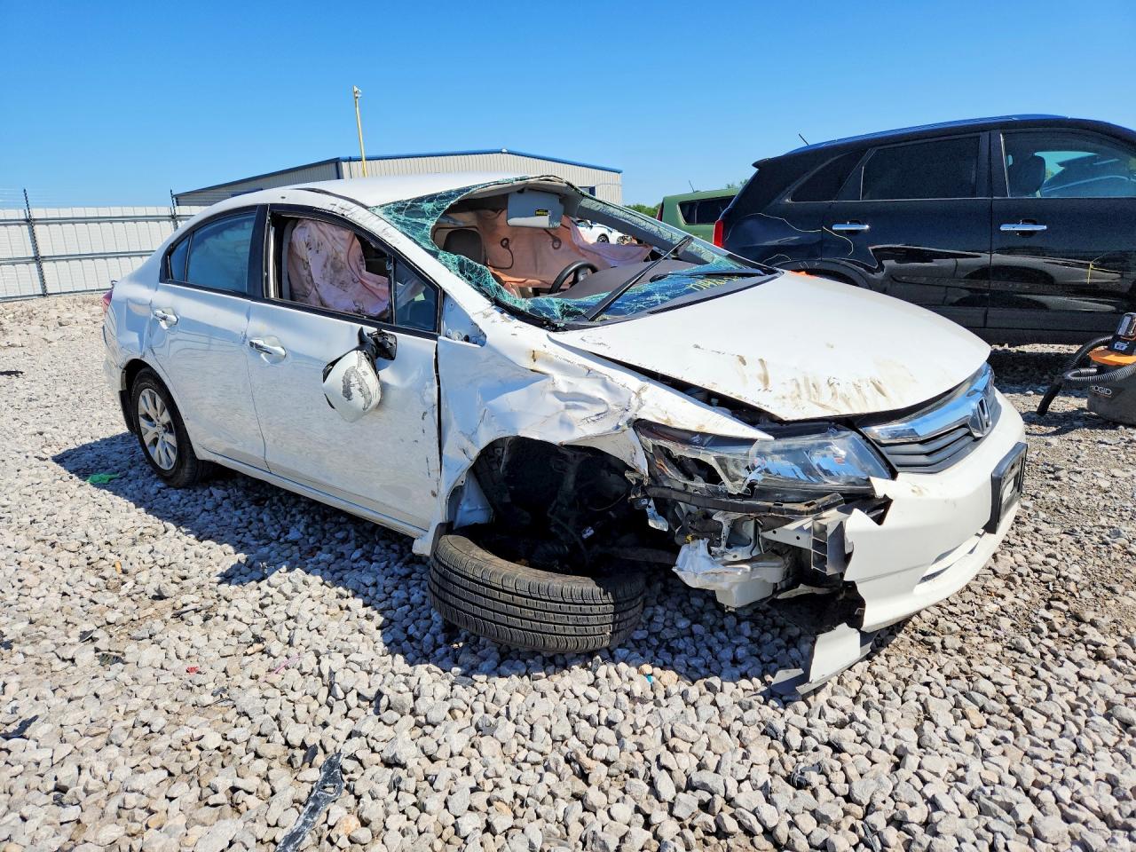 2012 Honda Civic Lx White vin: 19XFB2F58CE027199