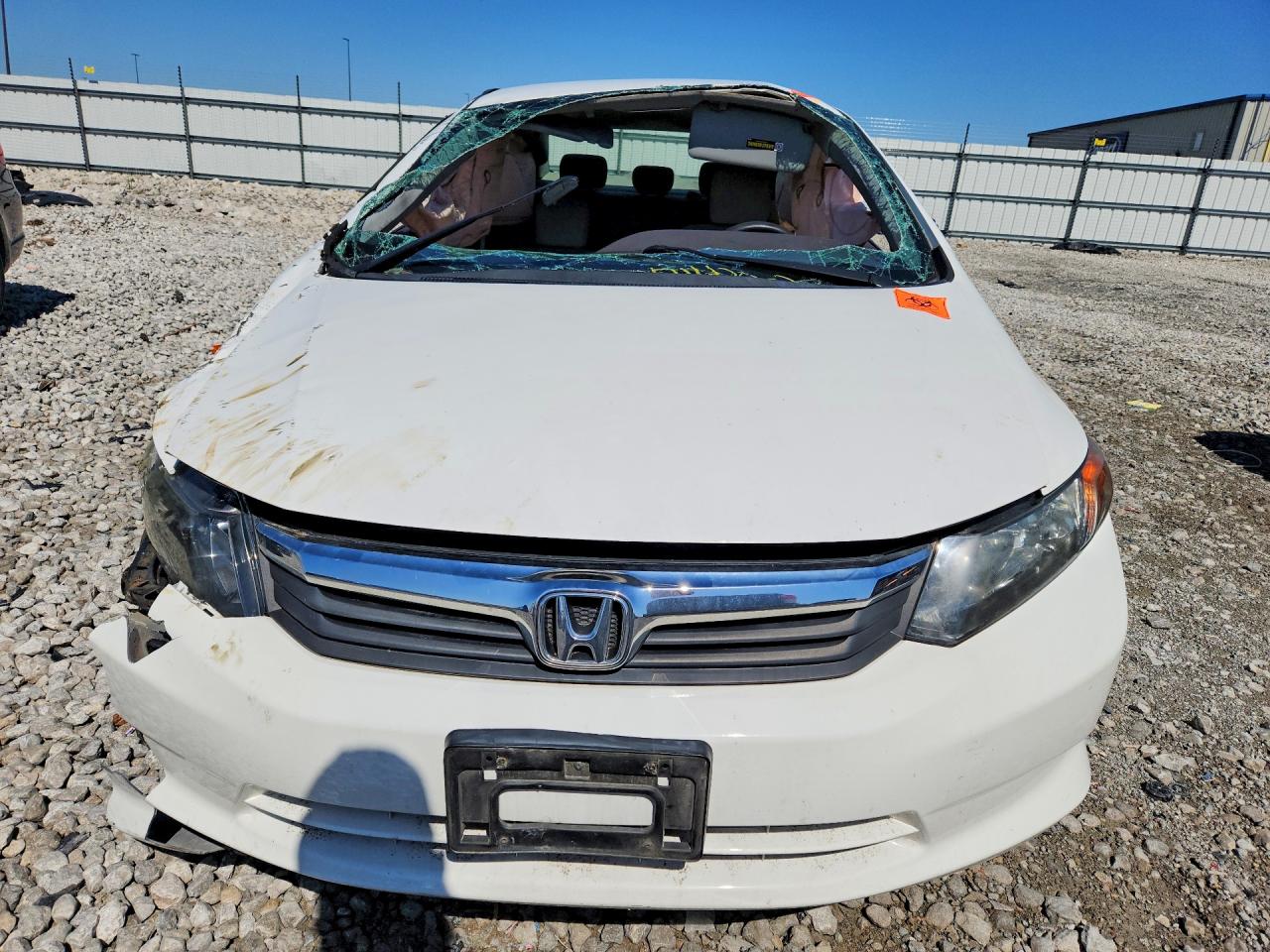 2012 Honda Civic Lx White vin: 19XFB2F58CE027199