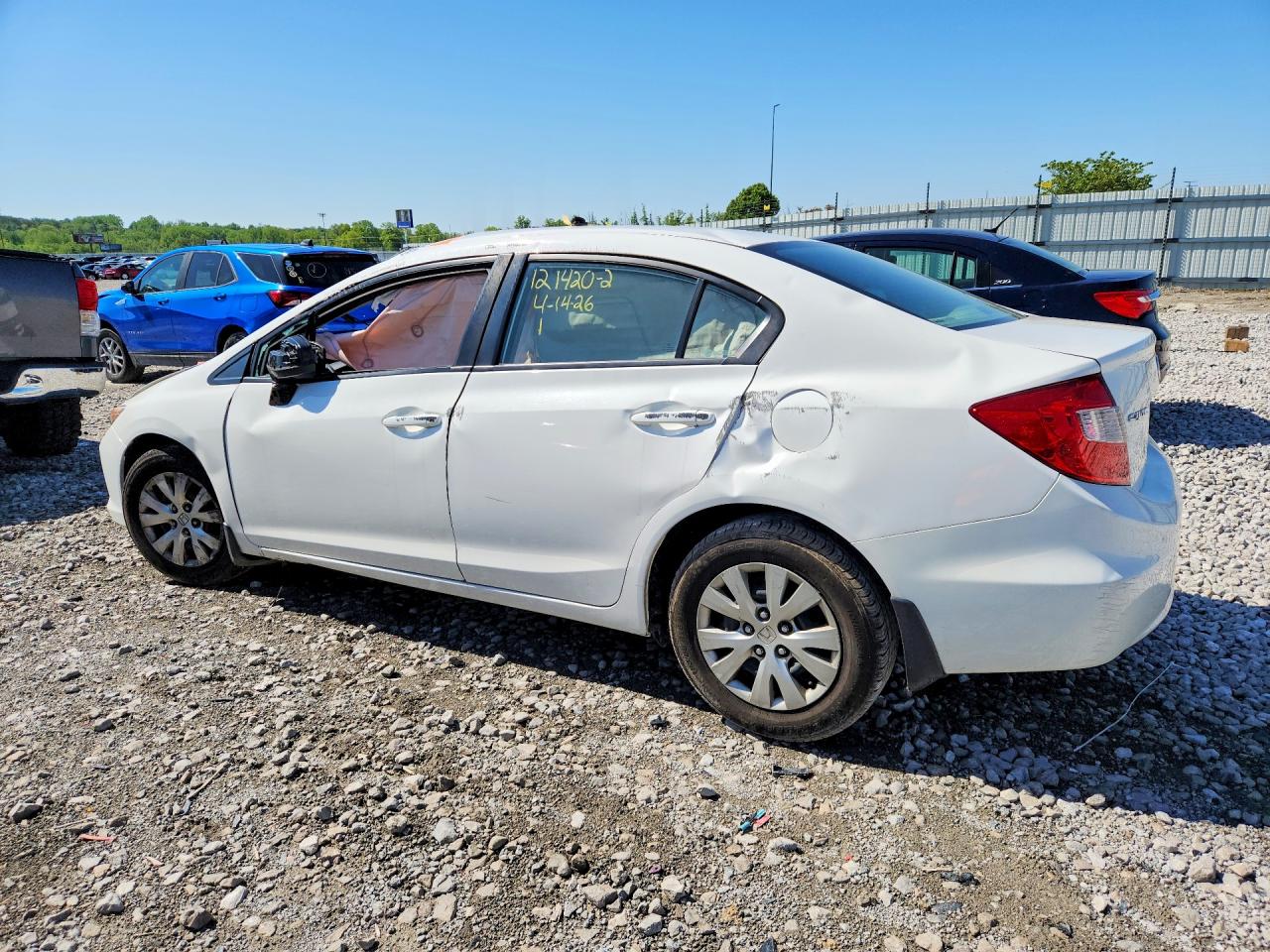 2012 Honda Civic Lx White vin: 19XFB2F58CE027199